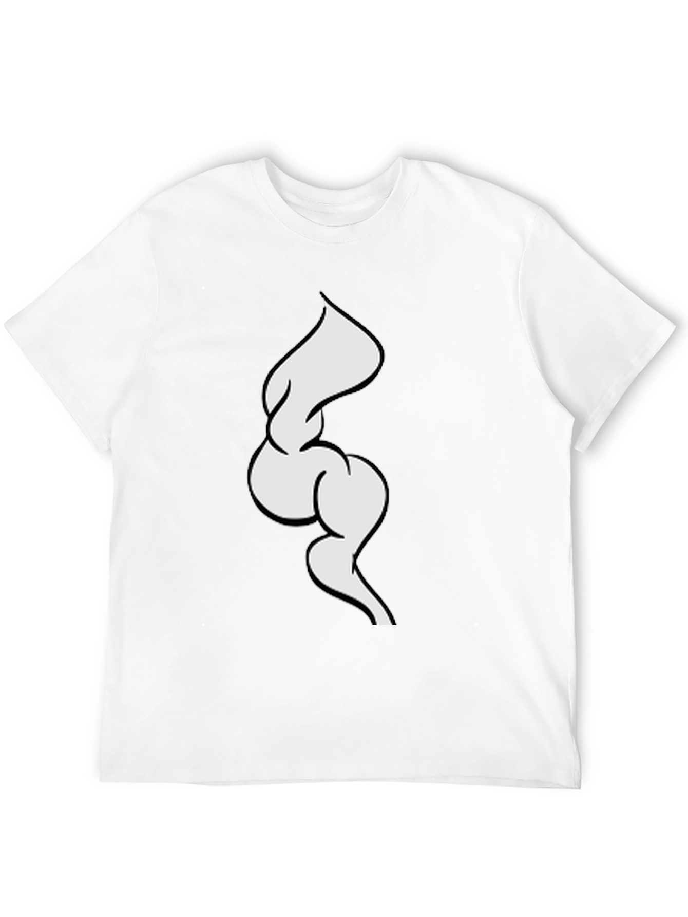 Black T-Shirt with Abstract White Design