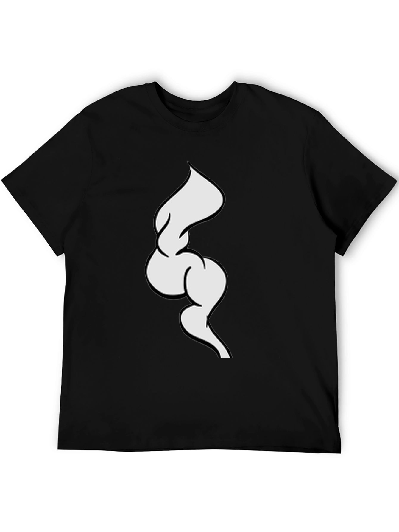 Black T-Shirt with Abstract White Design