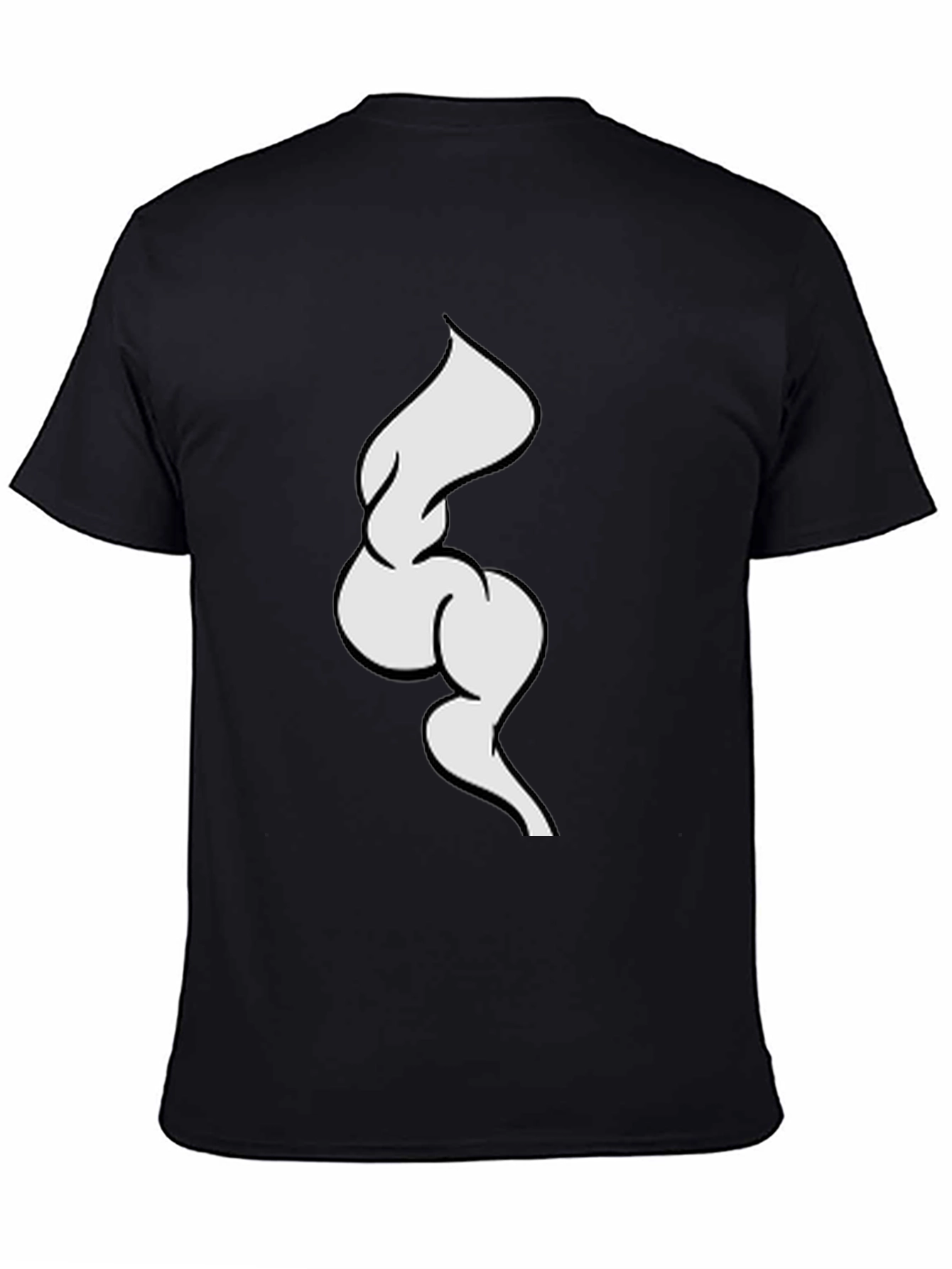 Black T-Shirt with Abstract White Design