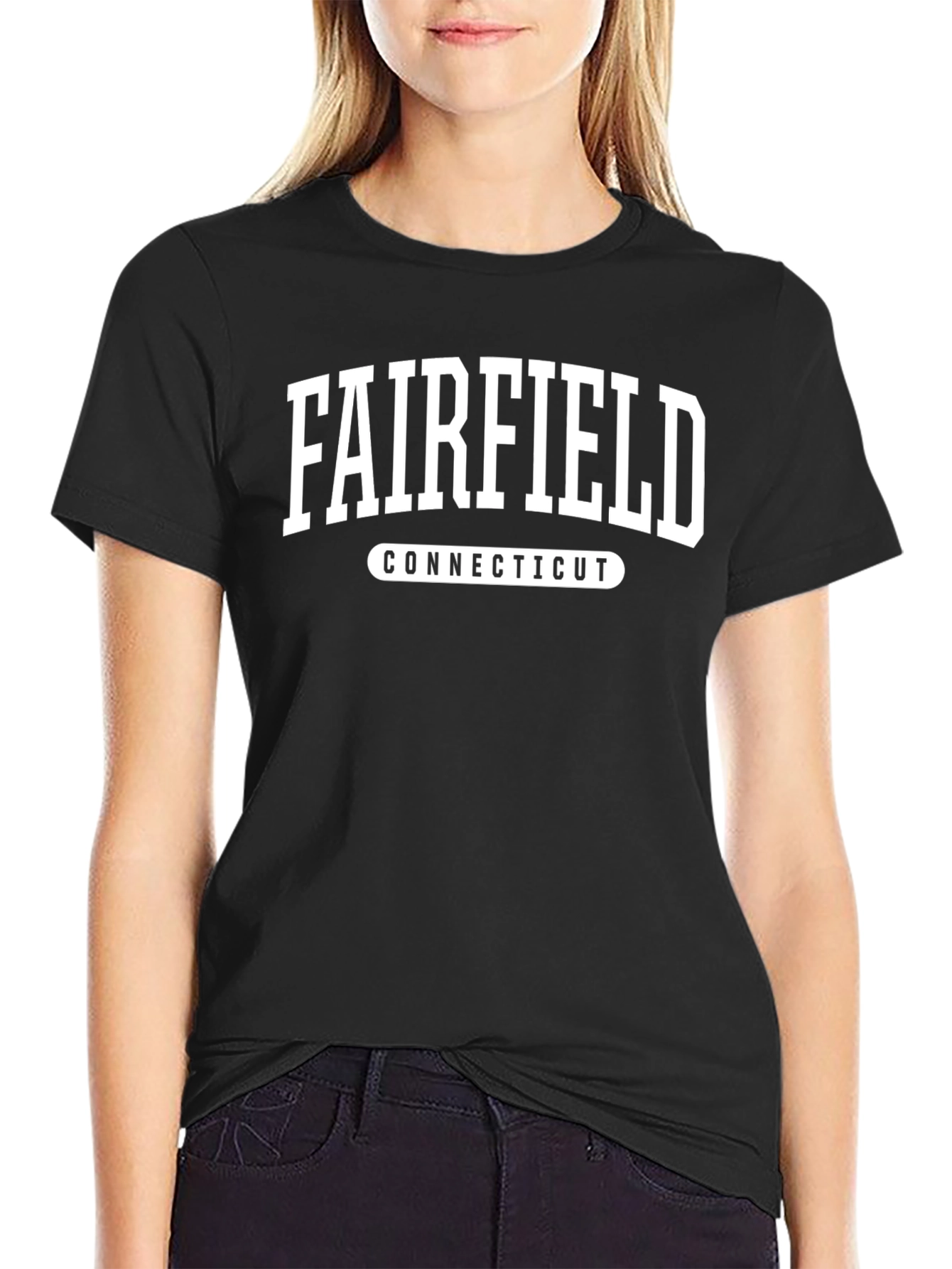 Fairfield Connecticut T-Shirt - Retro Black Tee
