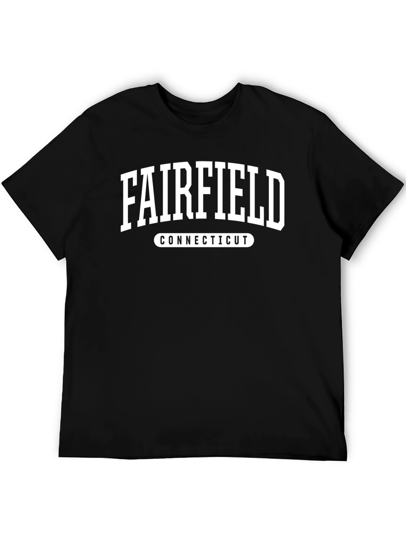 Fairfield Connecticut T-Shirt - Retro Black Tee