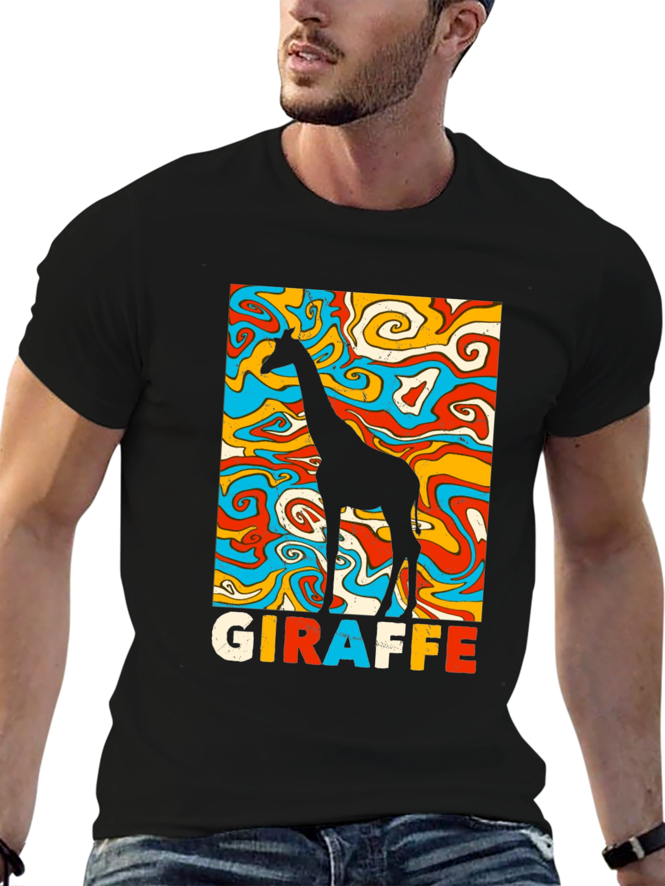 Groovy Giraffe Graphic Tee - Retro Style