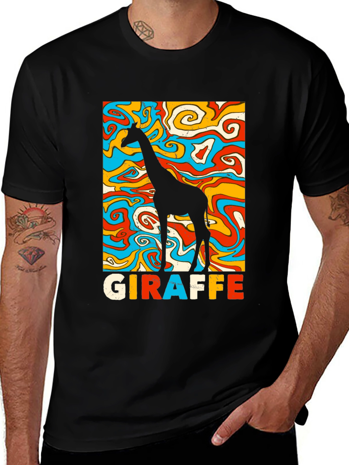 Groovy Giraffe Graphic Tee - Retro Style