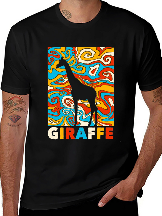 Groovy Giraffe Graphic Tee - Retro Style
