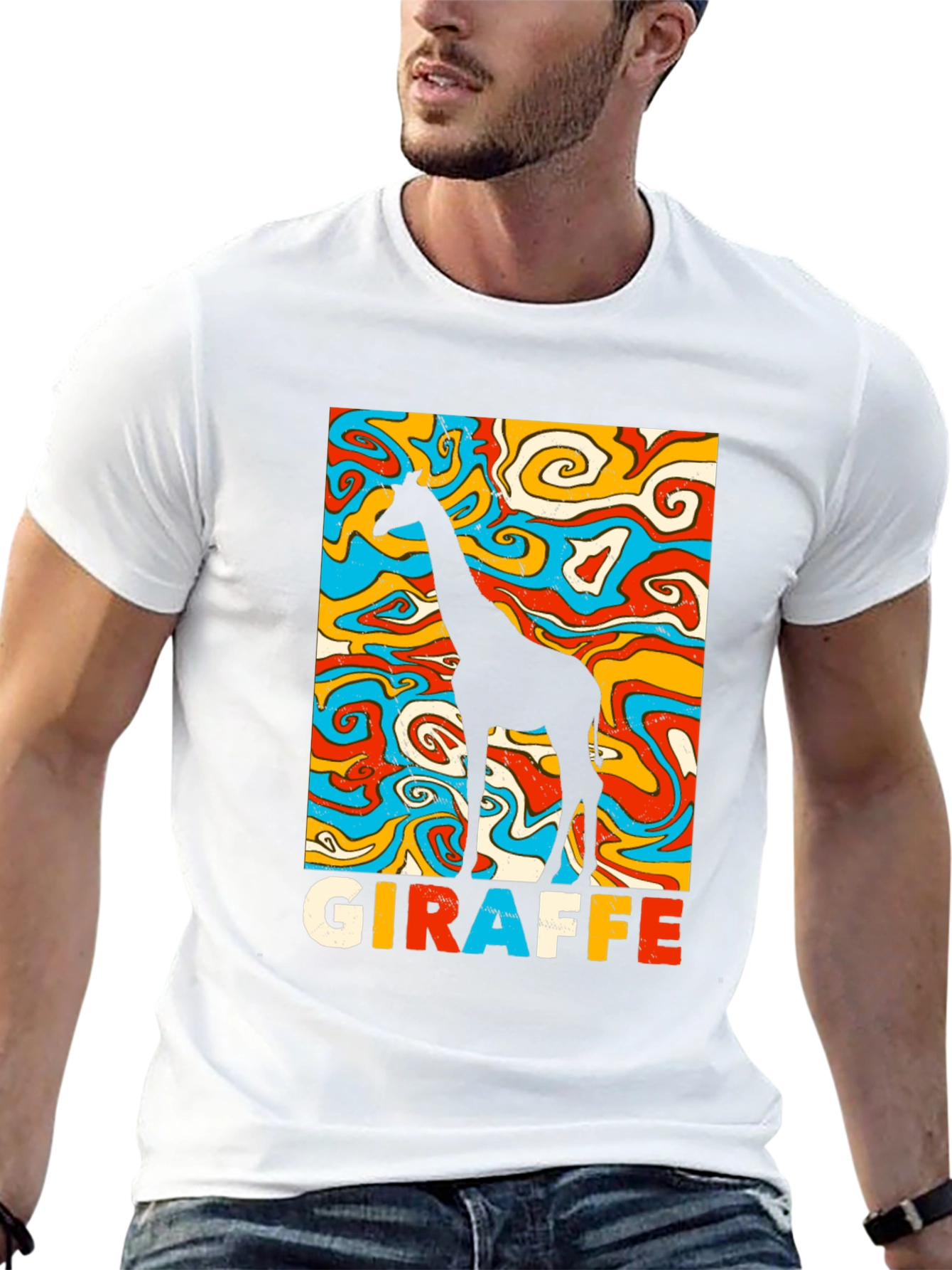 Groovy Giraffe Graphic Tee - Retro Style