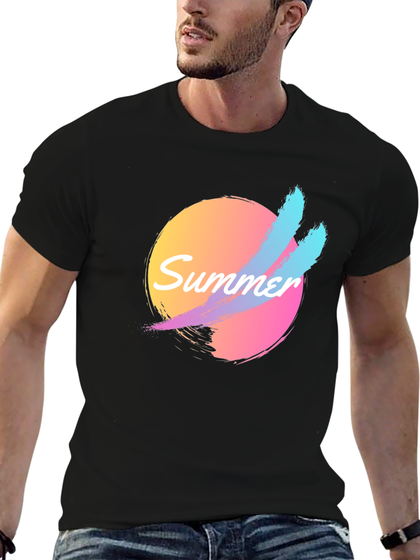 Retro Summer Vibes T-Shirt - Black