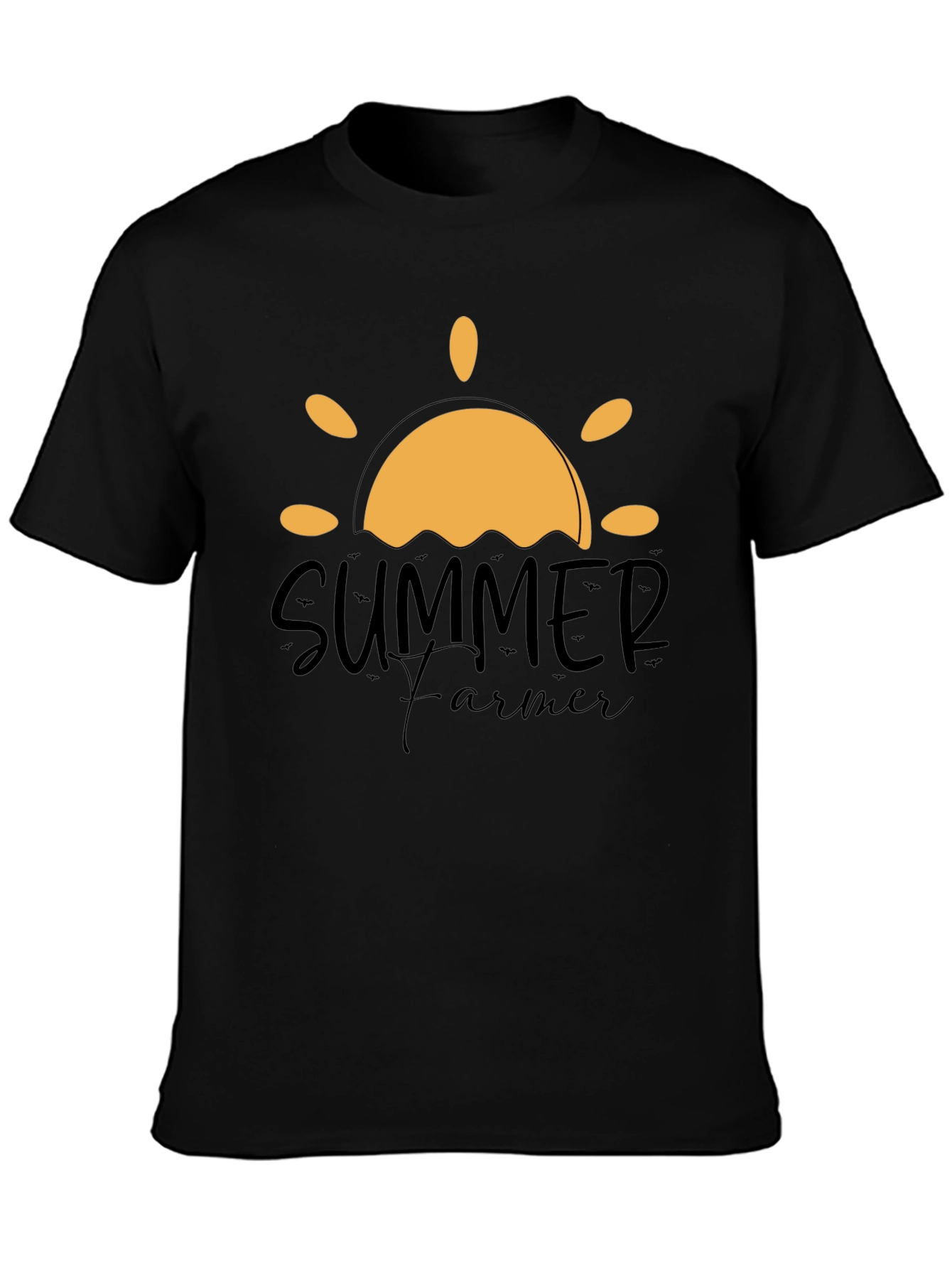 Summer Farmer Graphic Tee - Black Cotton T-Shirt