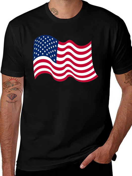 American Flag Wavy Graphic Tee