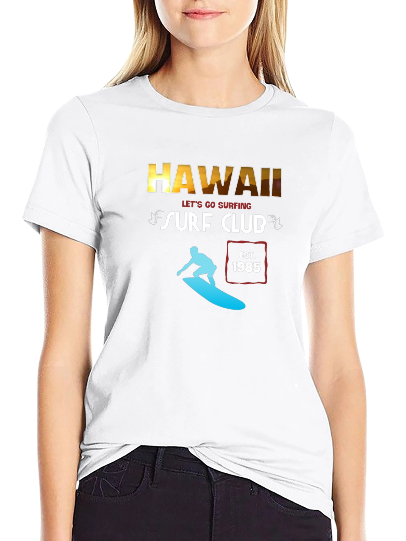 Hawaii Surf Club Black Graphic T-Shirt