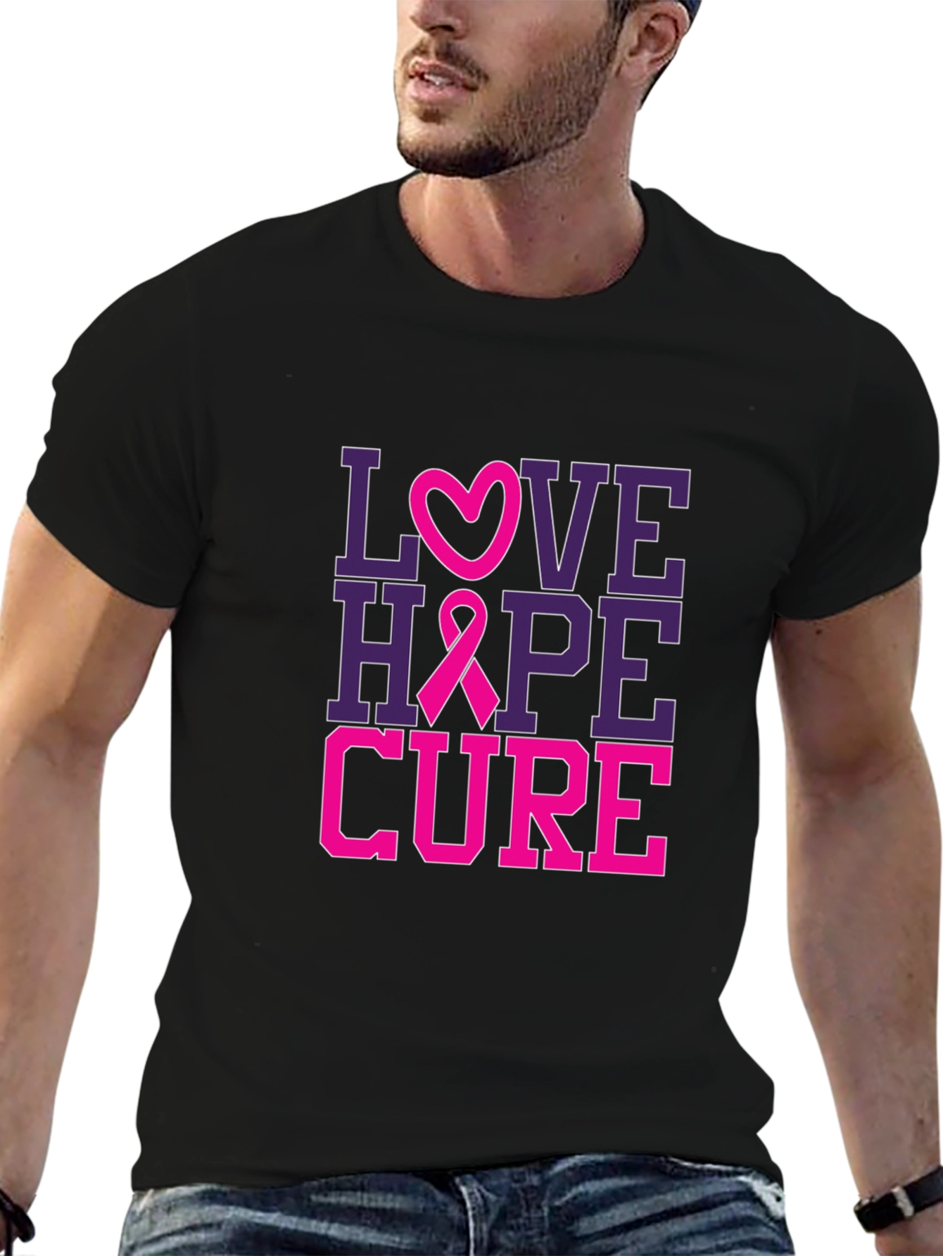 Love Hope Cure Breast Cancer Awareness T-Shirt
