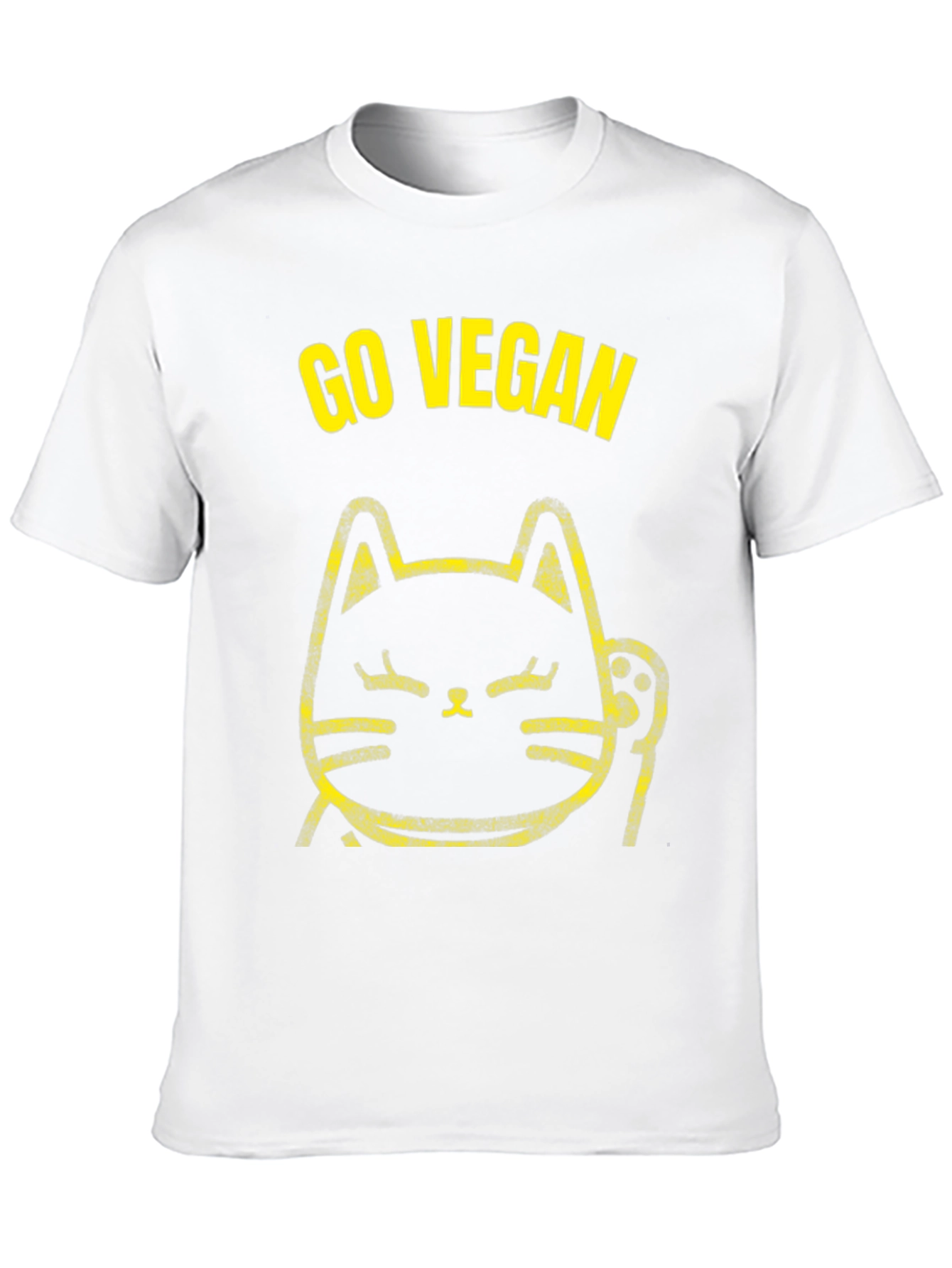 Go Vegan Cat T-Shirt - Black