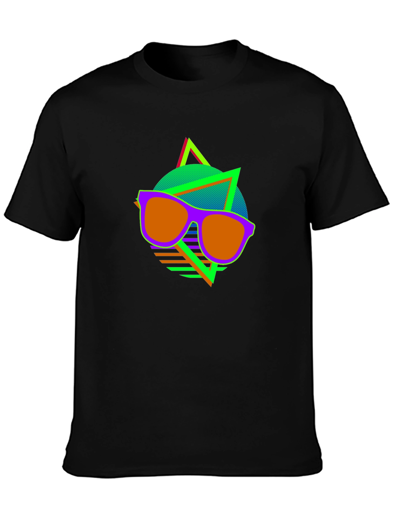 Retro Sunglasses Graphic Tee - Vibrant 80s Style