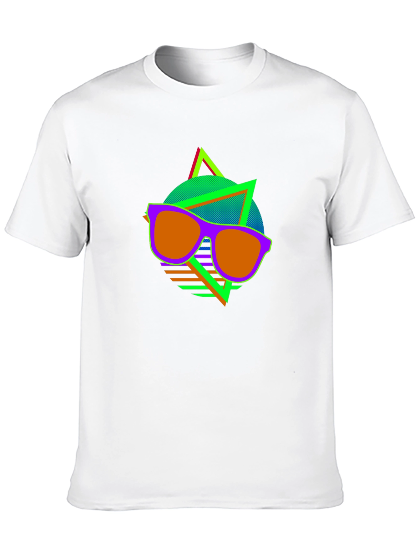 Retro Sunglasses Graphic Tee - Vibrant 80s Style