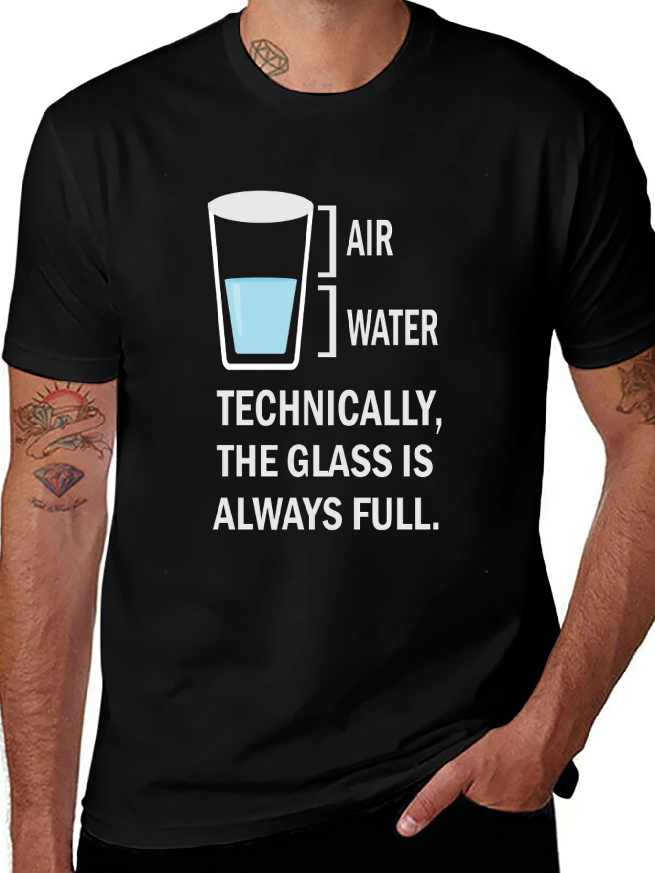Technically The Glass is Always Full Funny T-Shirt
