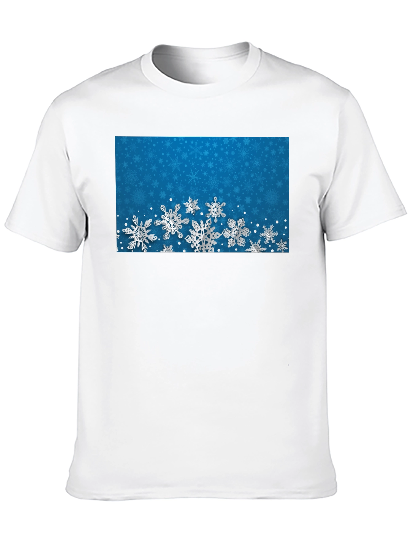 Snowflake Pattern Black T-Shirt
