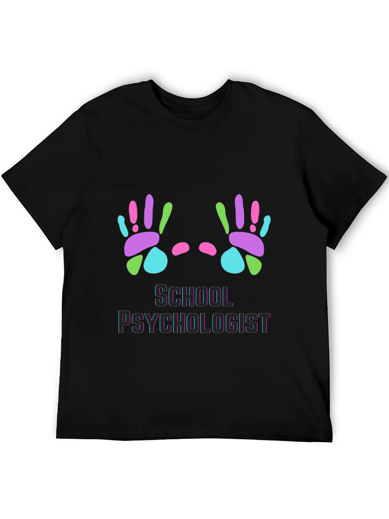 School Psychologist Handprint Graphic T-Shirt