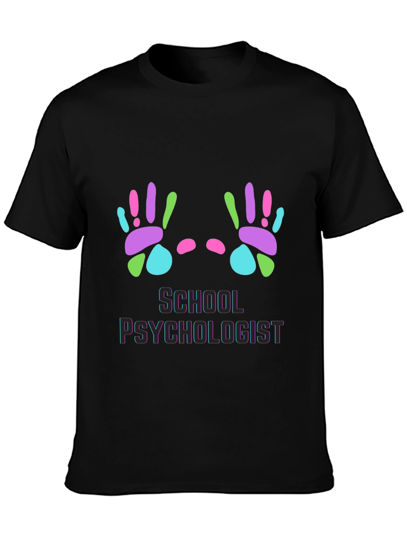 School Psychologist Handprint Graphic T-Shirt