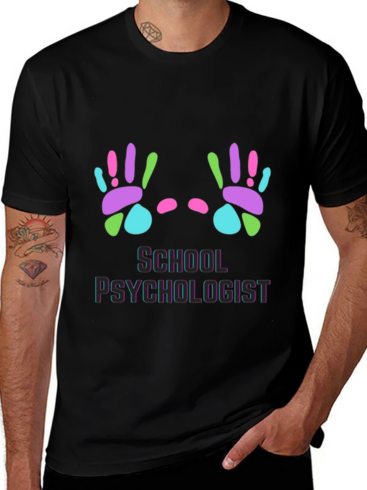 School Psychologist Handprint Graphic T-Shirt