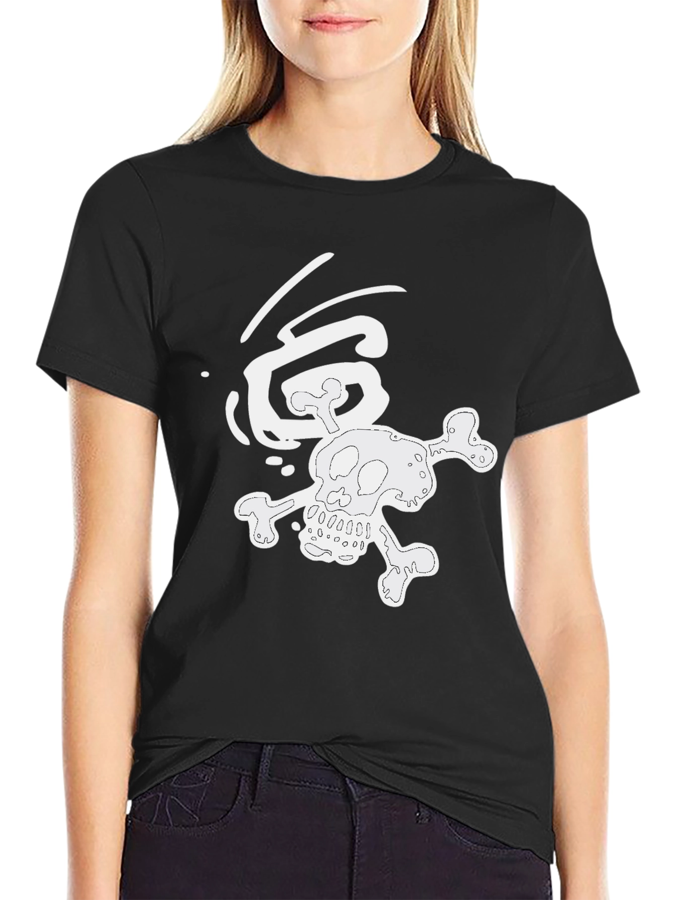 Skull & Crossbones Graphic Tee - Black