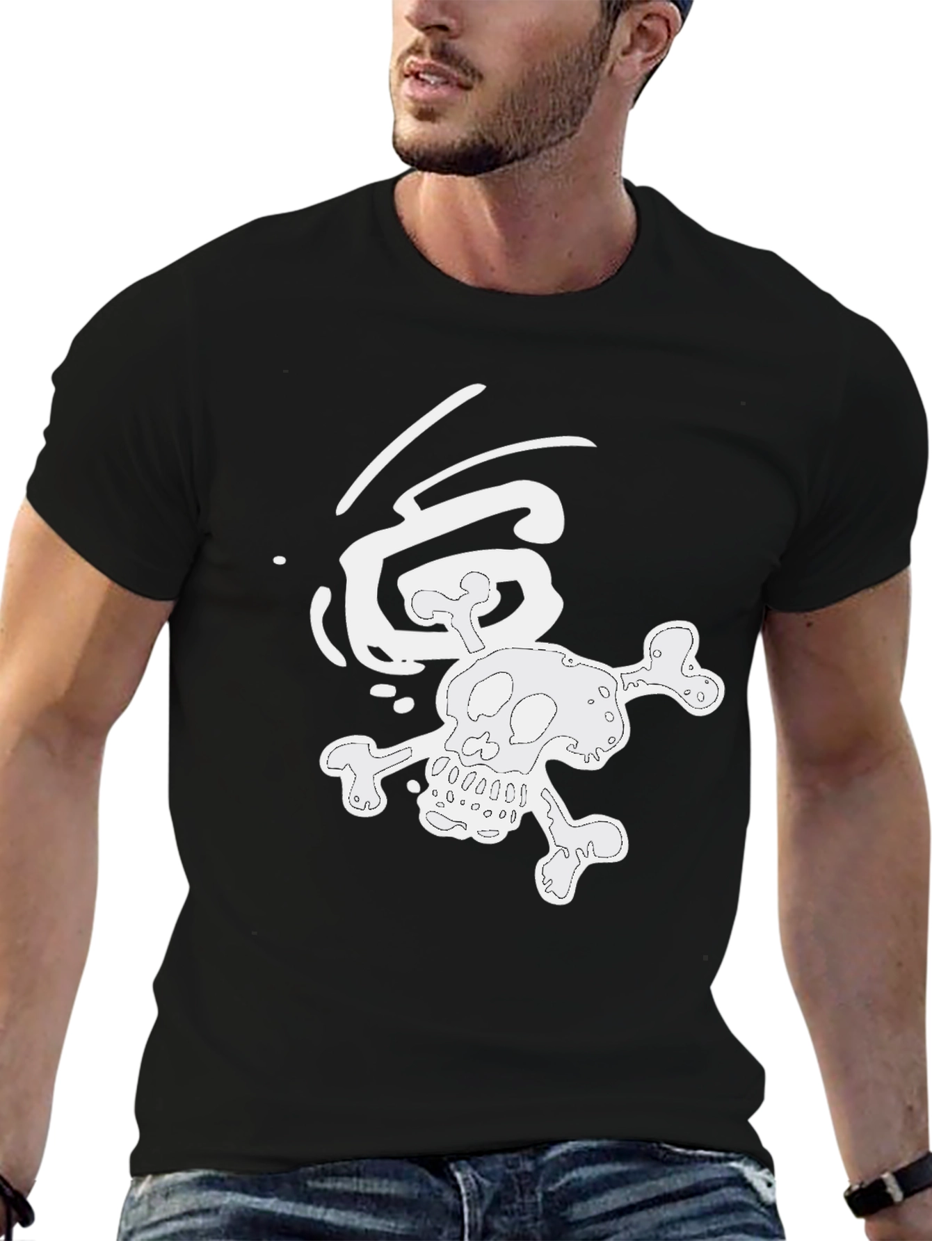 Skull & Crossbones Graphic Tee - Black