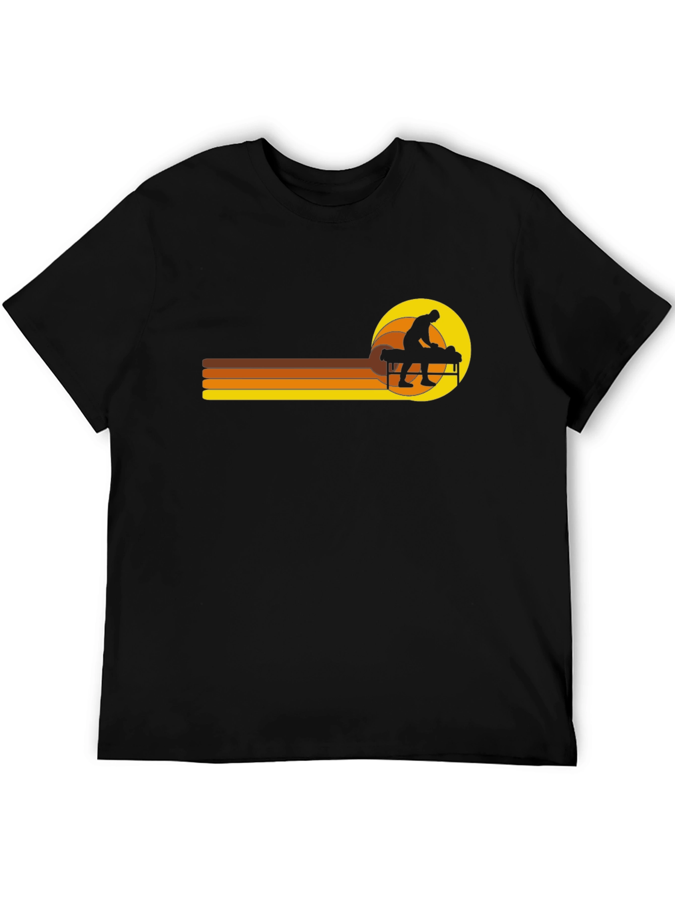 Retro Massage Therapy Black T-Shirt