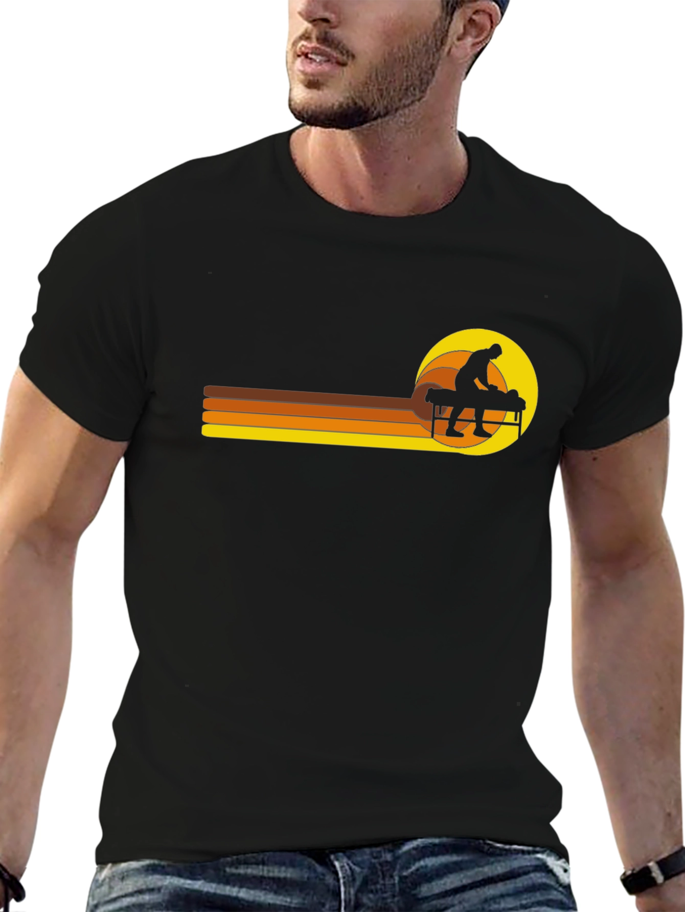 Retro Massage Therapy Black T-Shirt