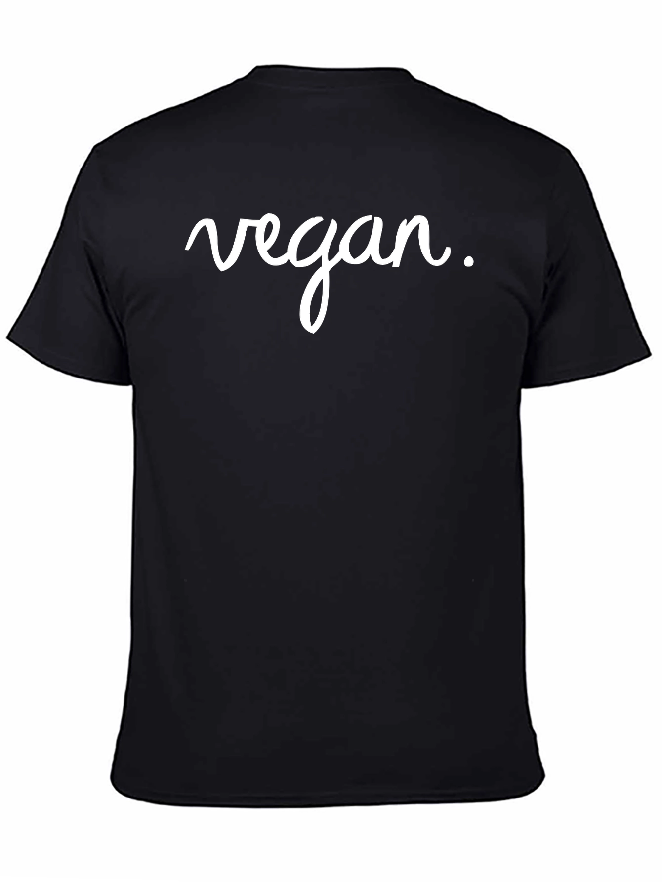 Vegan Script T-Shirt - Black Casual Tee