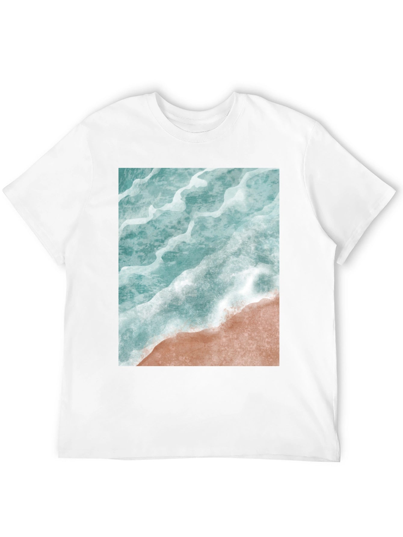 Ocean Wave Graphic Tee - Beach Style Black T-Shirt
