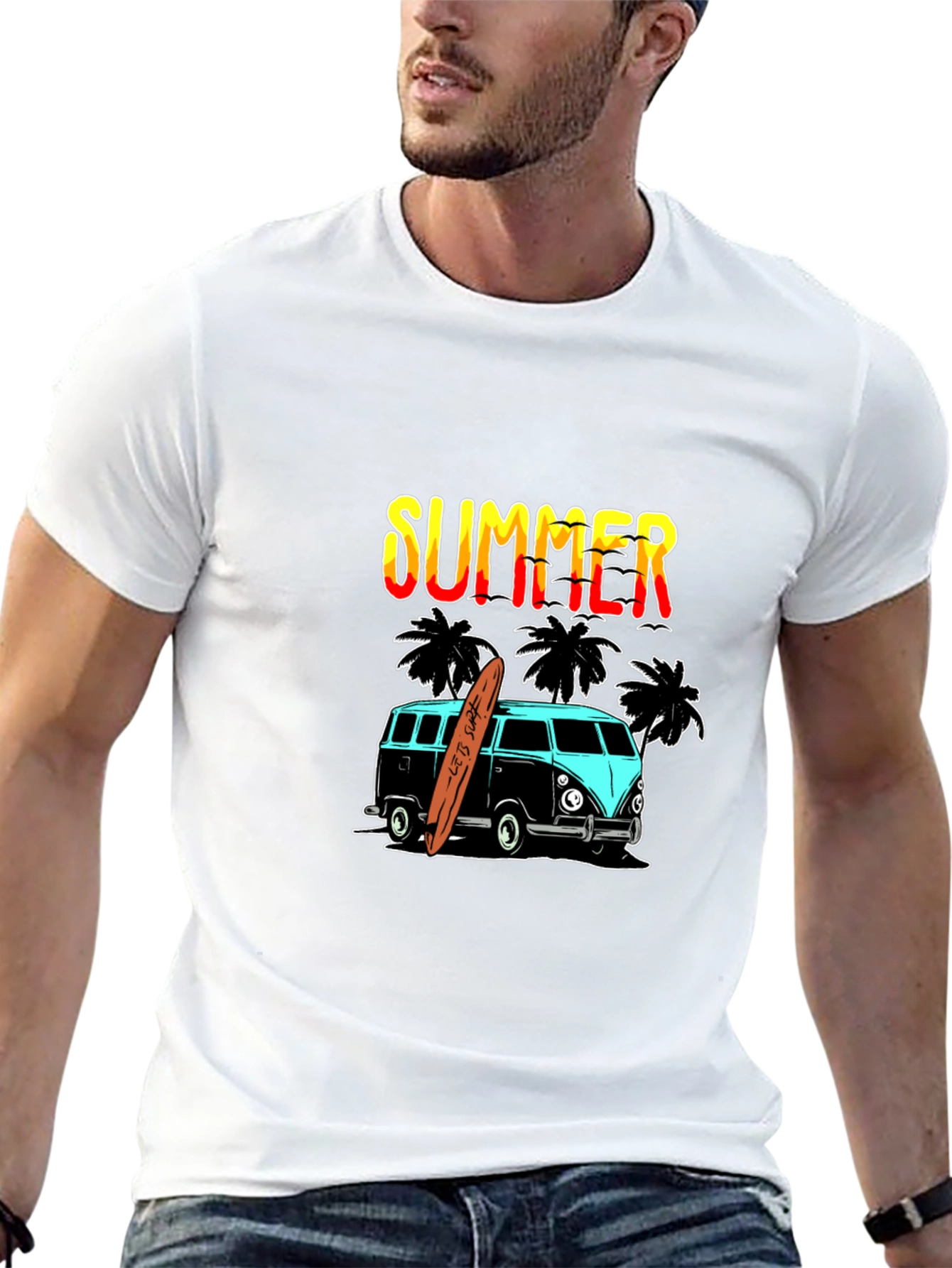 Summer Surf Van Graphic Tee - Black