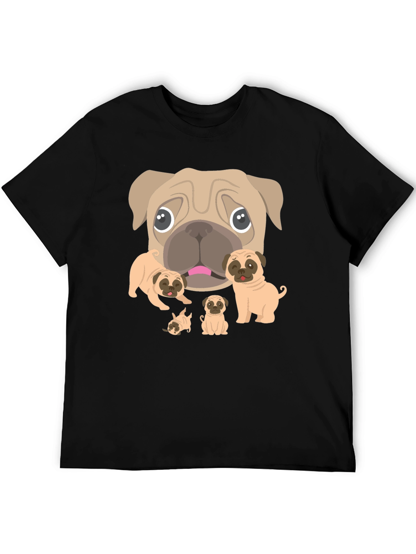 Pug Lovers Black Graphic Tee