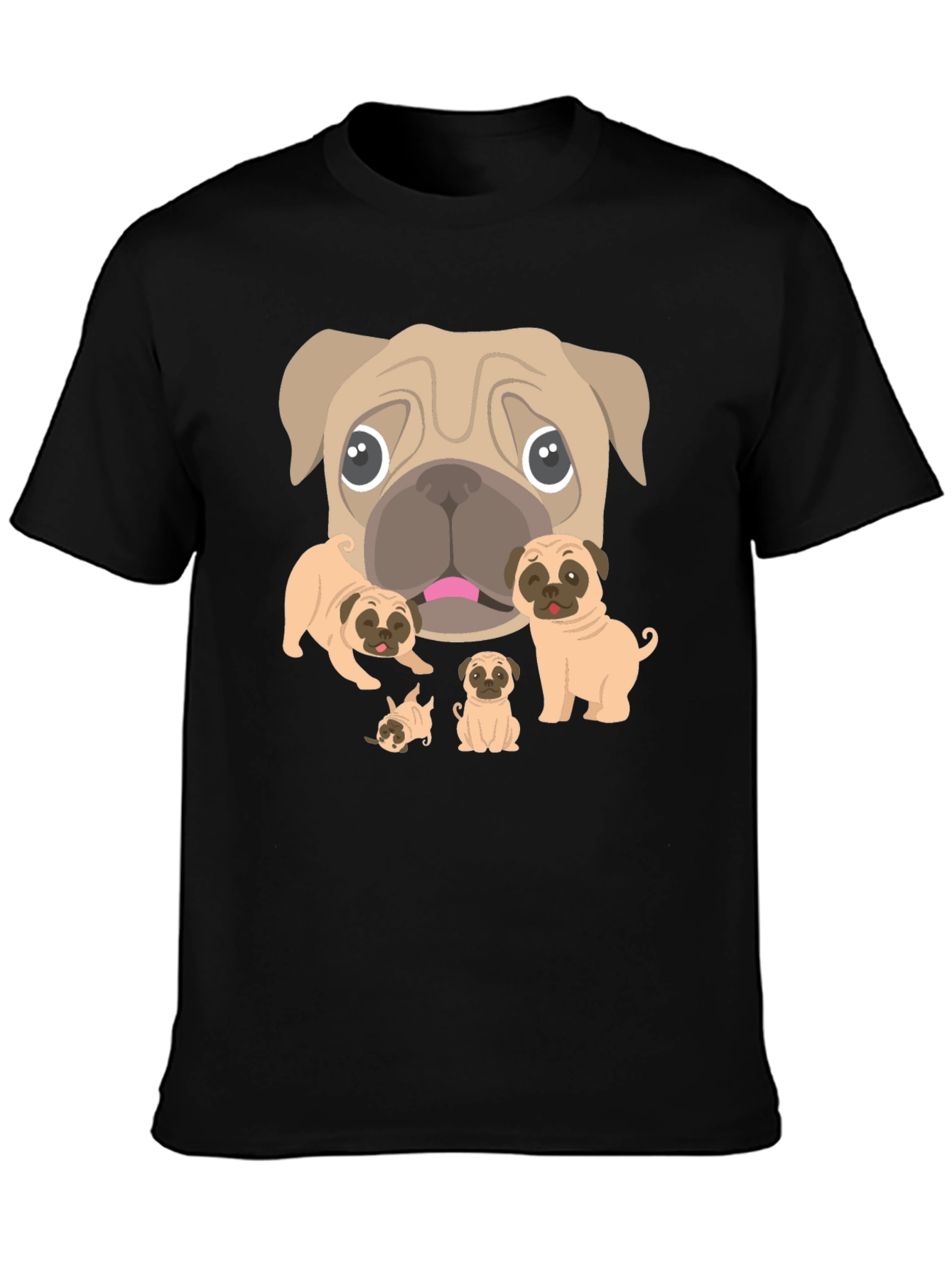 Pug Lovers Black Graphic Tee