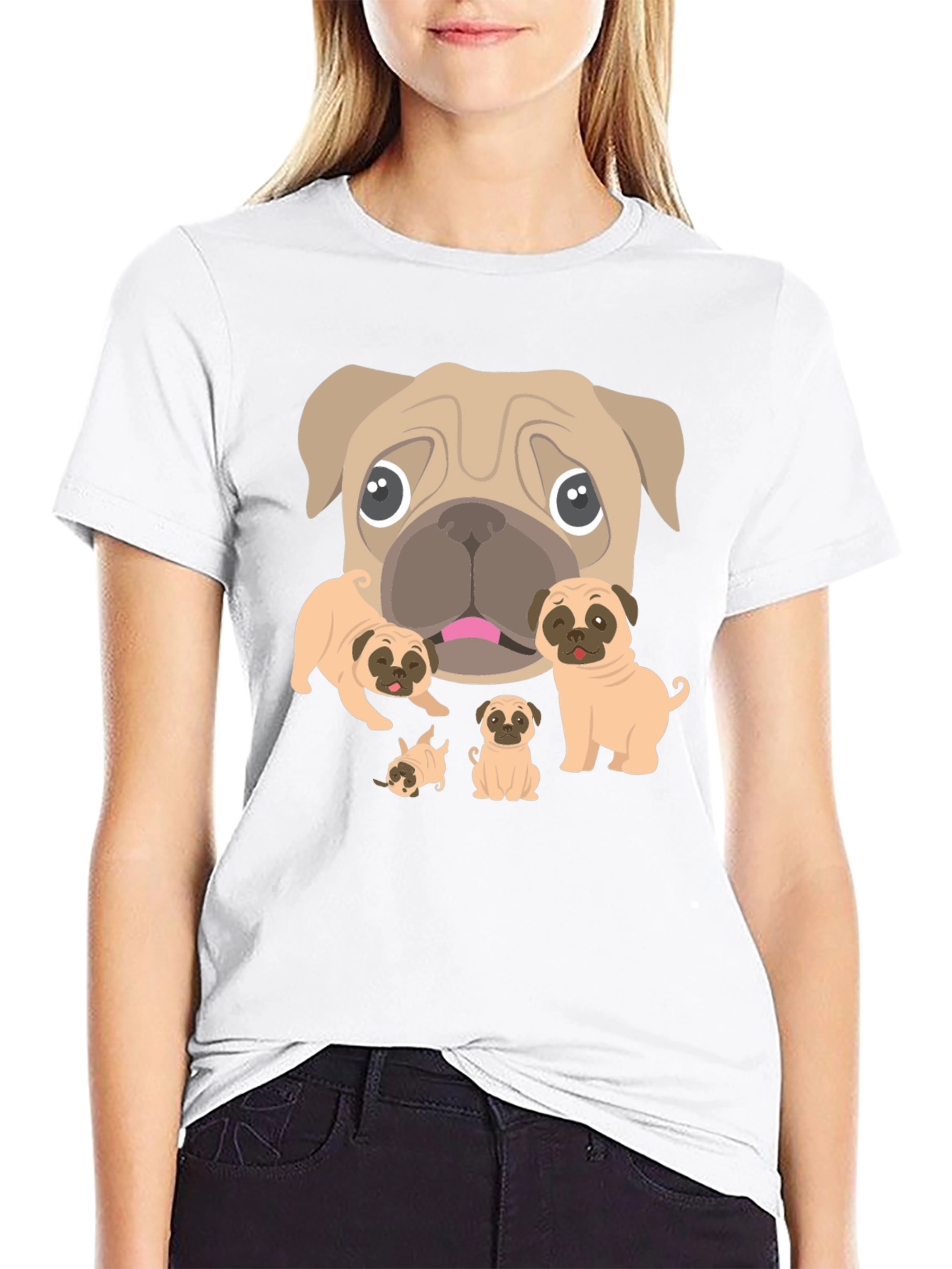 Pug Lovers Black Graphic Tee