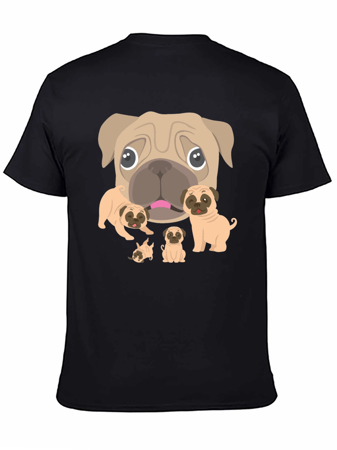 Pug Lovers Black Graphic Tee