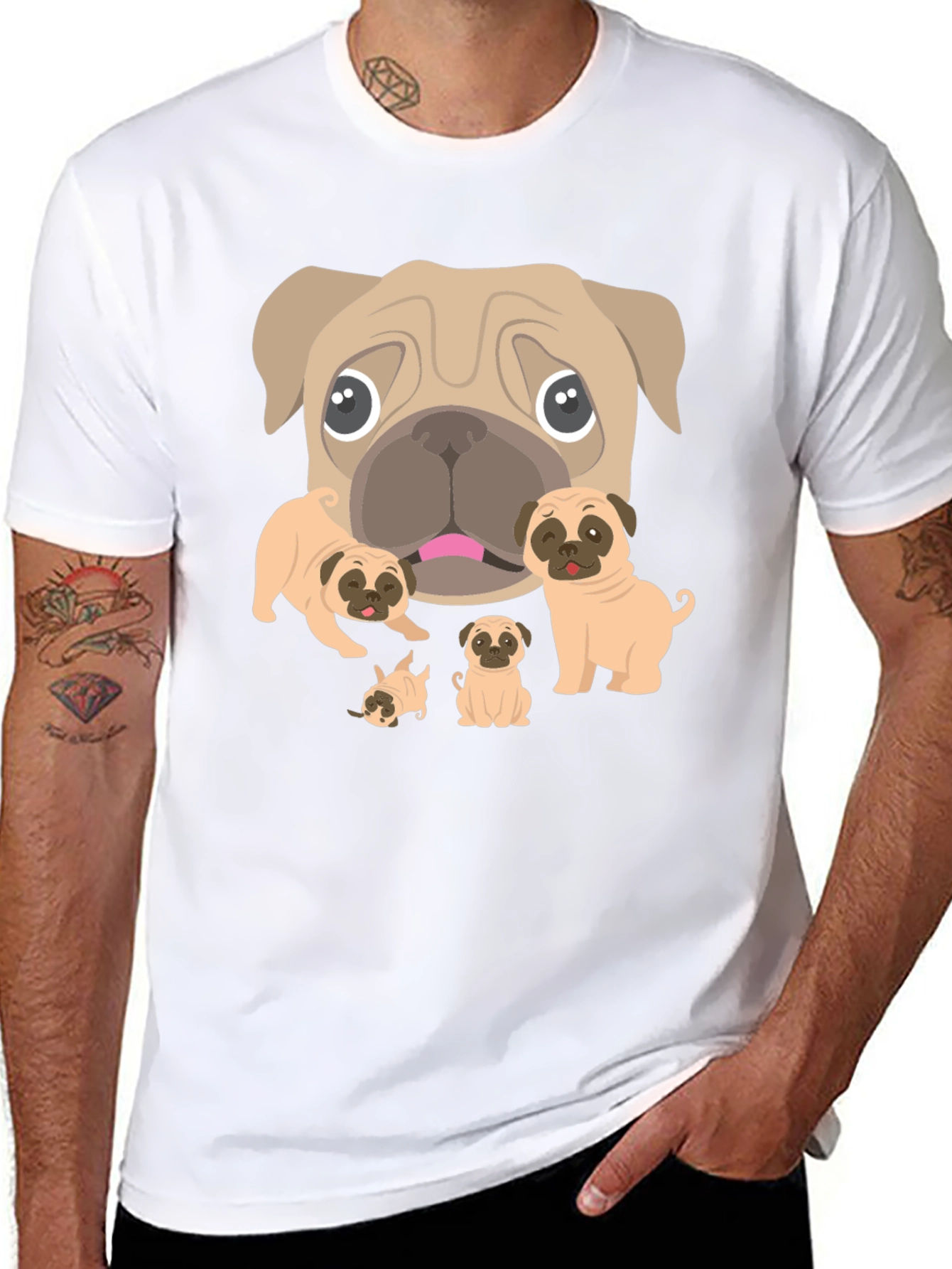 Pug Lovers Black Graphic Tee