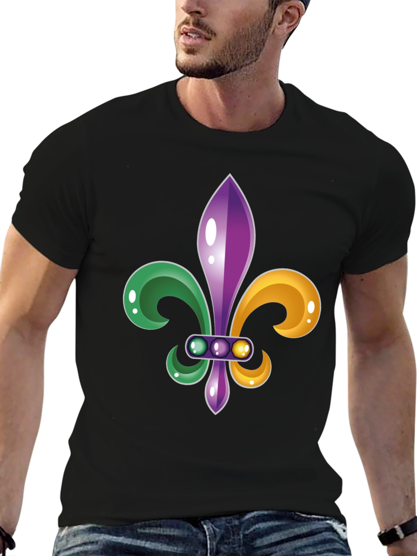Mardi Gras Fleur-de-lis Graphic Tee - Mens