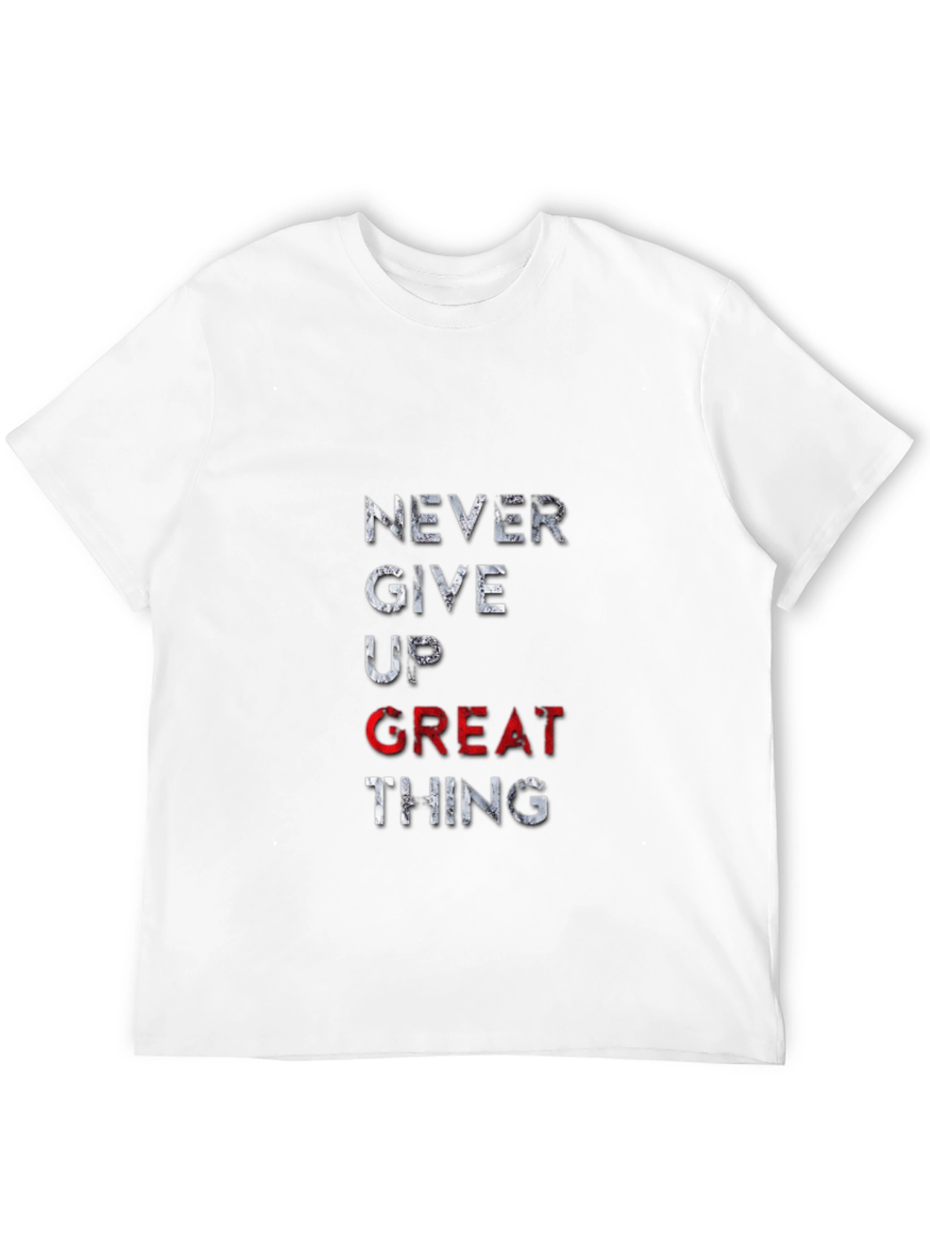 Motivational Never Give Up T-Shirt - Black