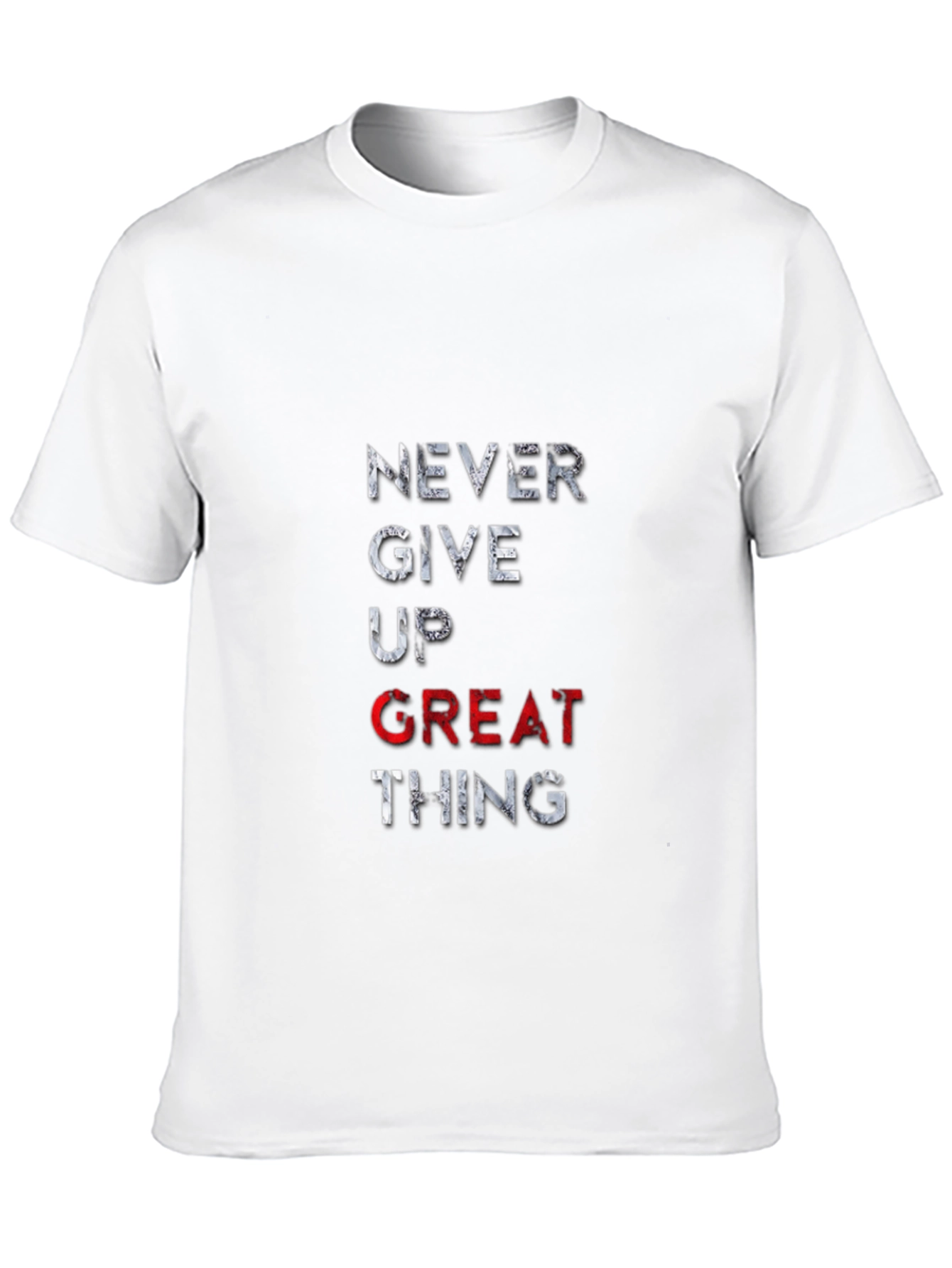 Motivational Never Give Up T-Shirt - Black