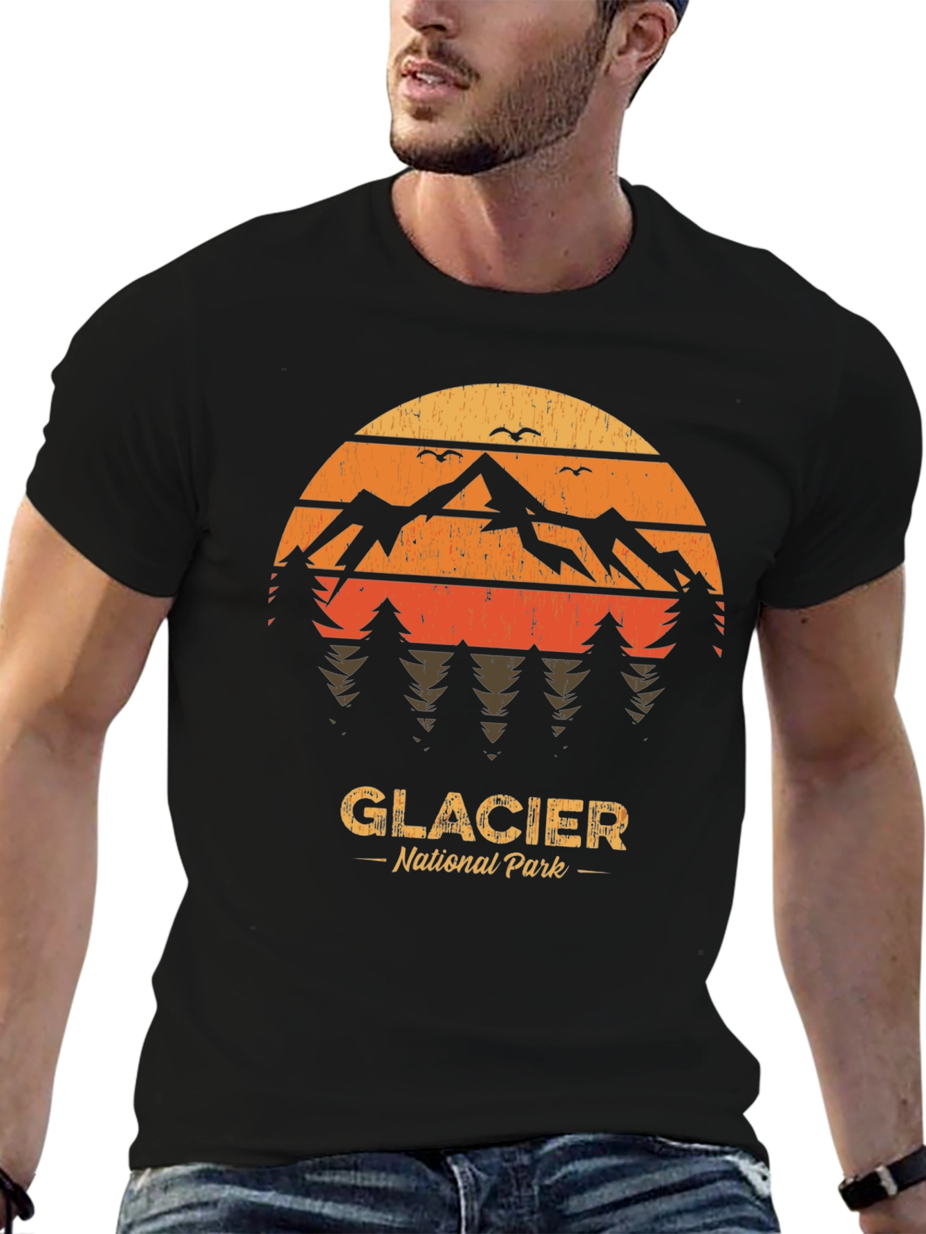 Glacier National Park T-Shirt - Retro Mountain Design