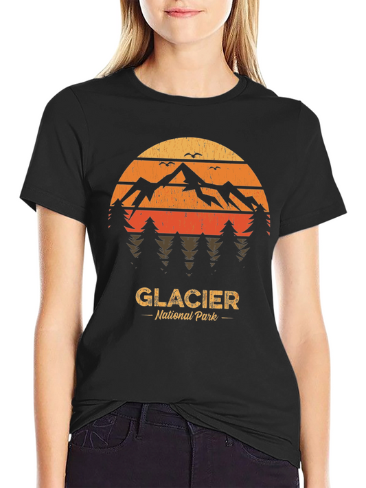 Glacier National Park T-Shirt - Retro Mountain Design