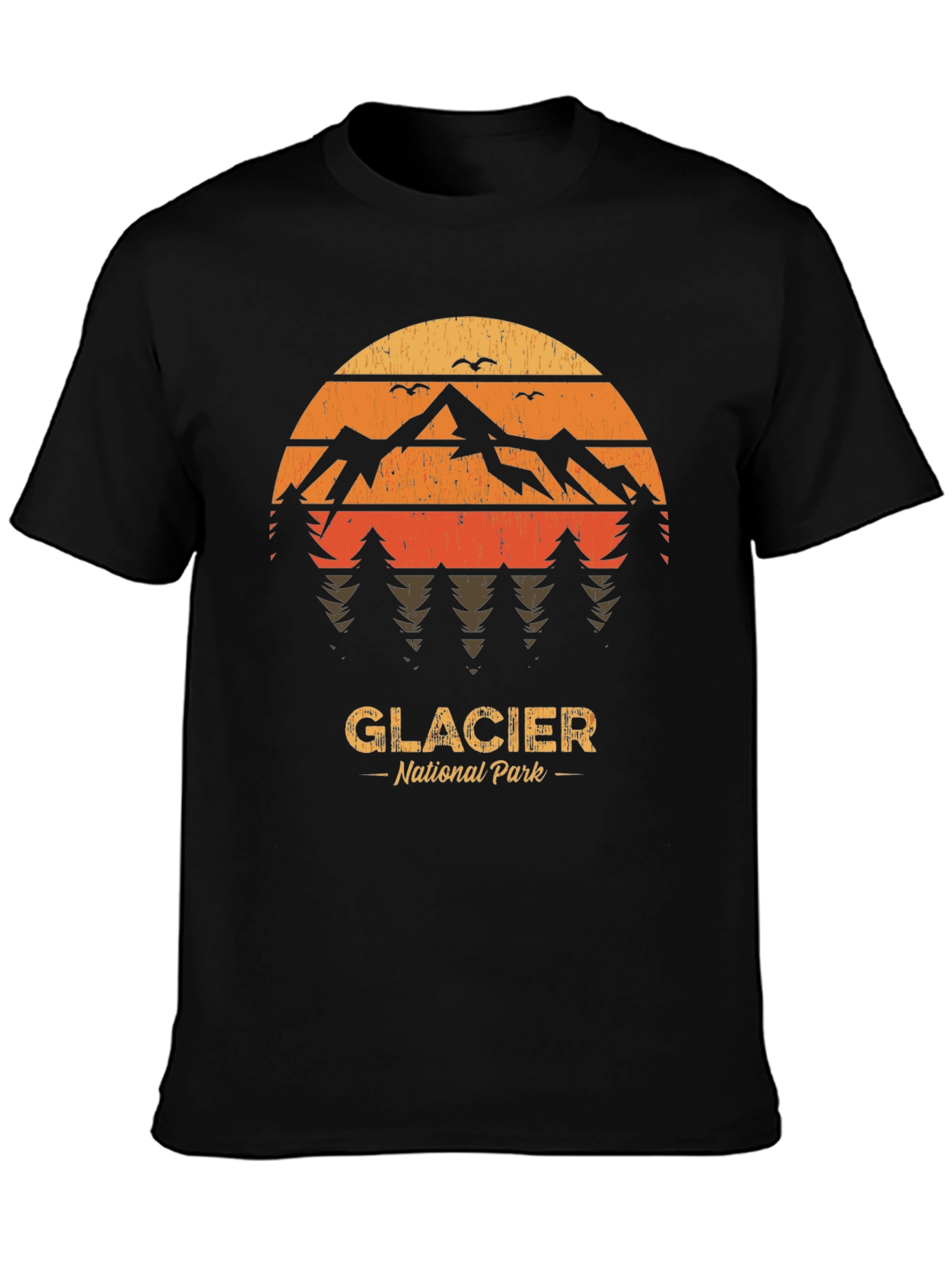 Glacier National Park T-Shirt - Retro Mountain Design