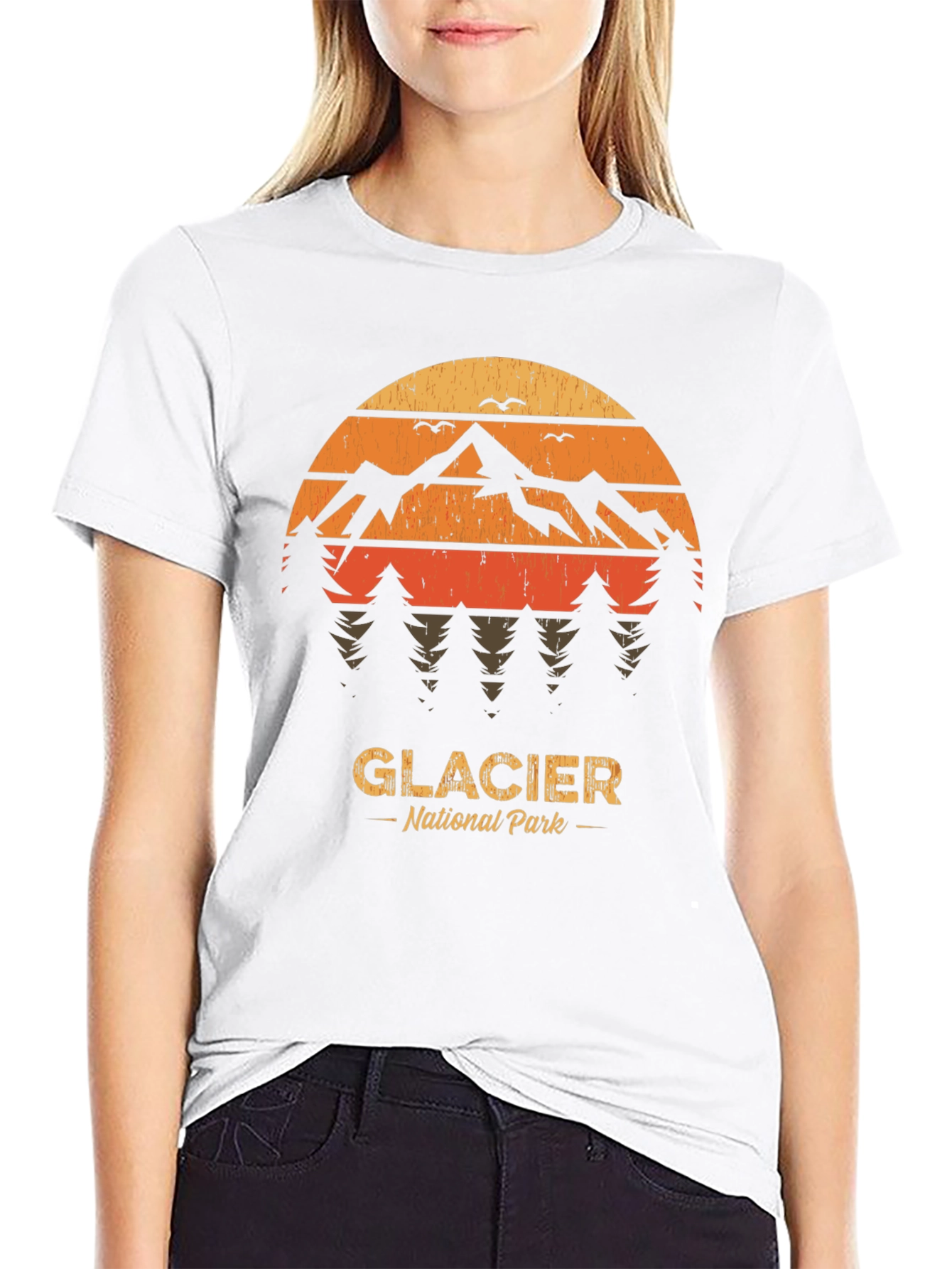 Glacier National Park T-Shirt - Retro Mountain Design