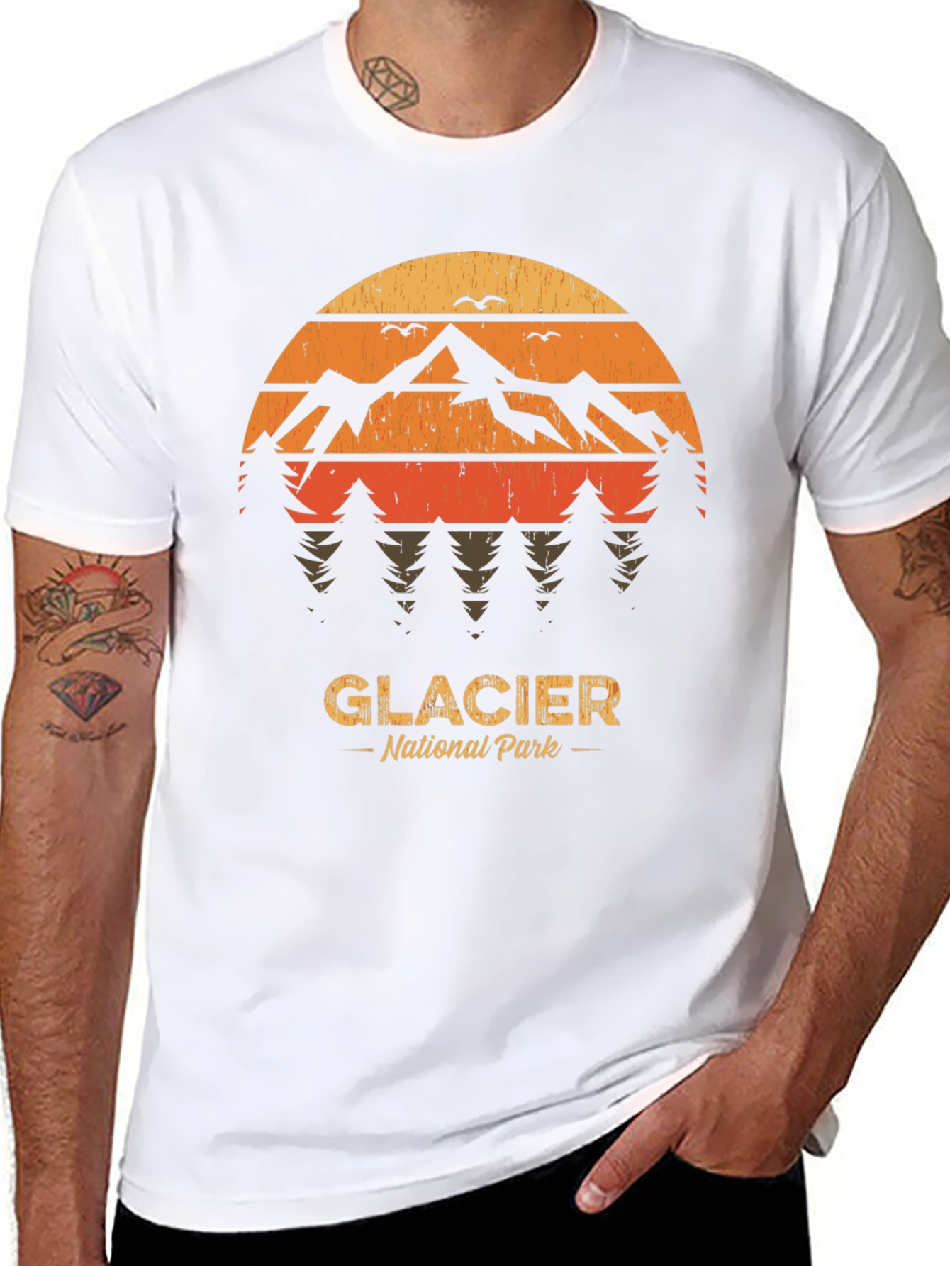 Glacier National Park T-Shirt - Retro Mountain Design