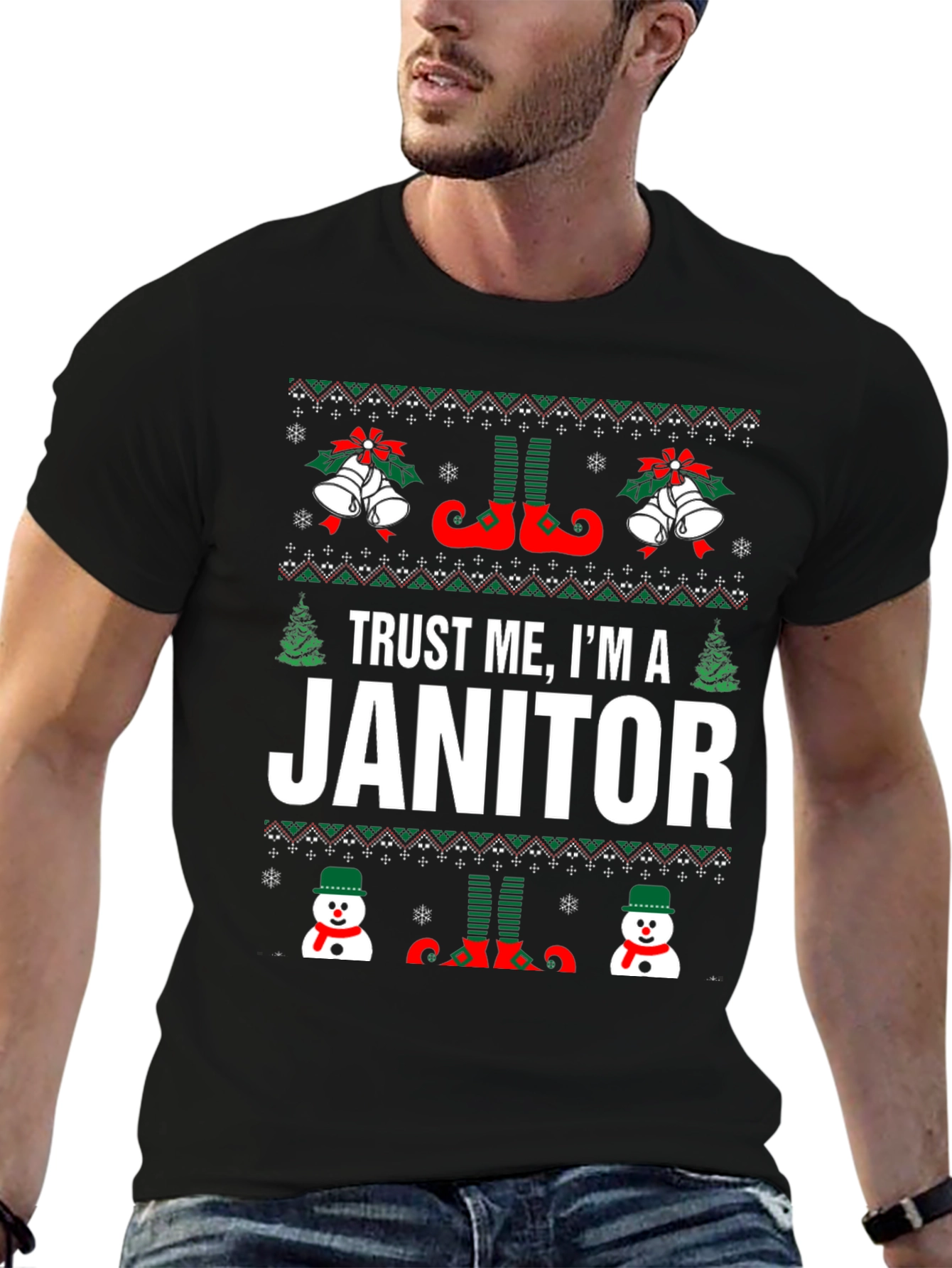Trust Me Im A Janitor Funny Christmas T-Shirt