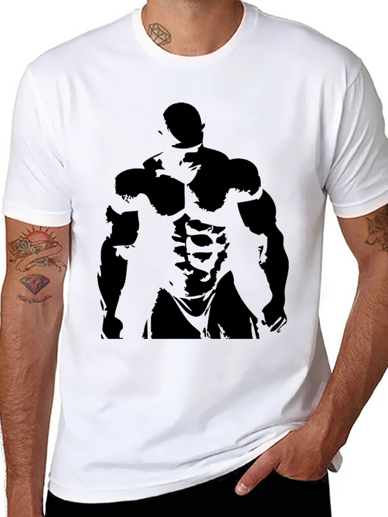 Mens Black Bodybuilder Graphic Tee