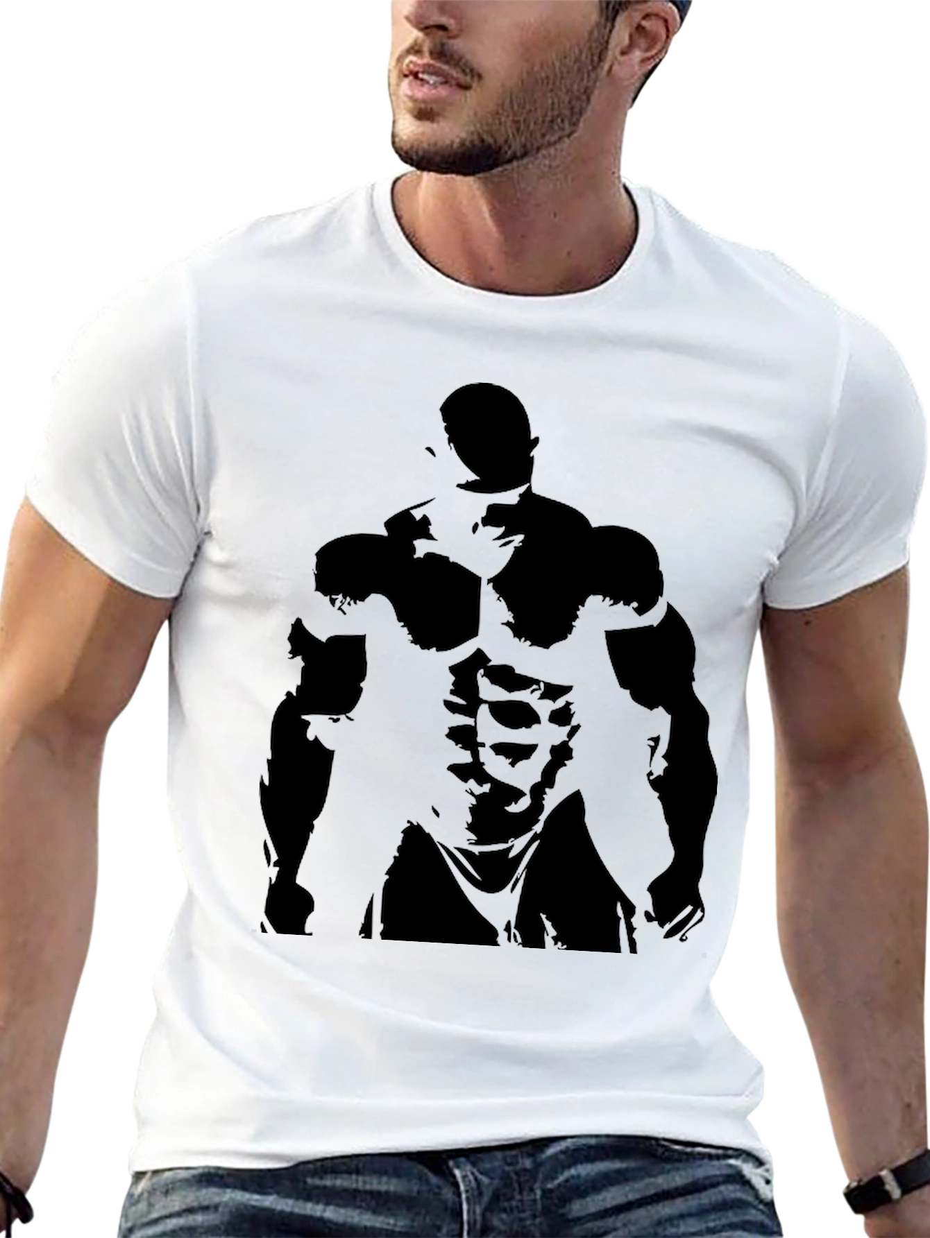 Mens Black Bodybuilder Graphic Tee