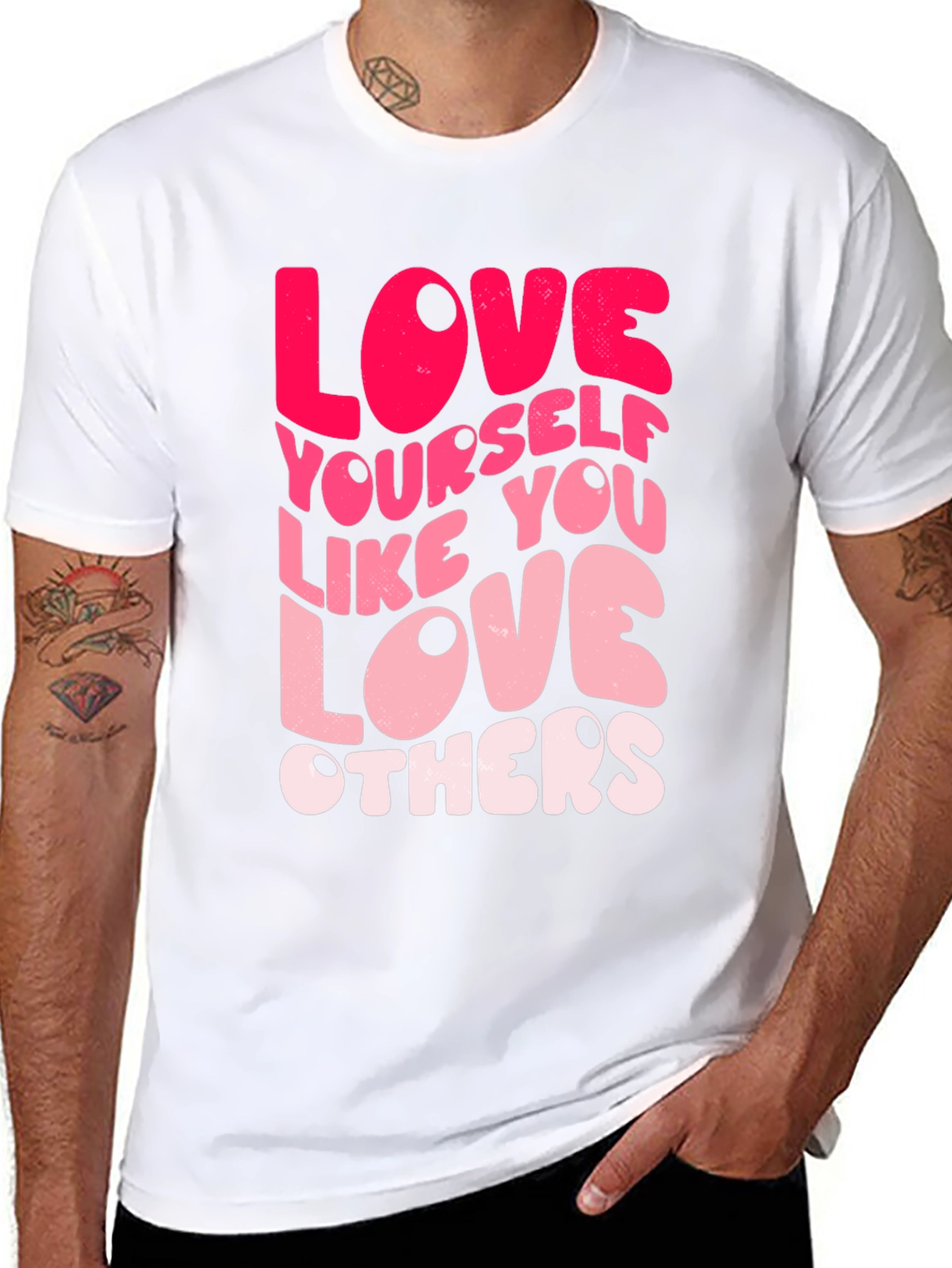 Love Yourself Graphic Tee - Black Casual T-Shirt