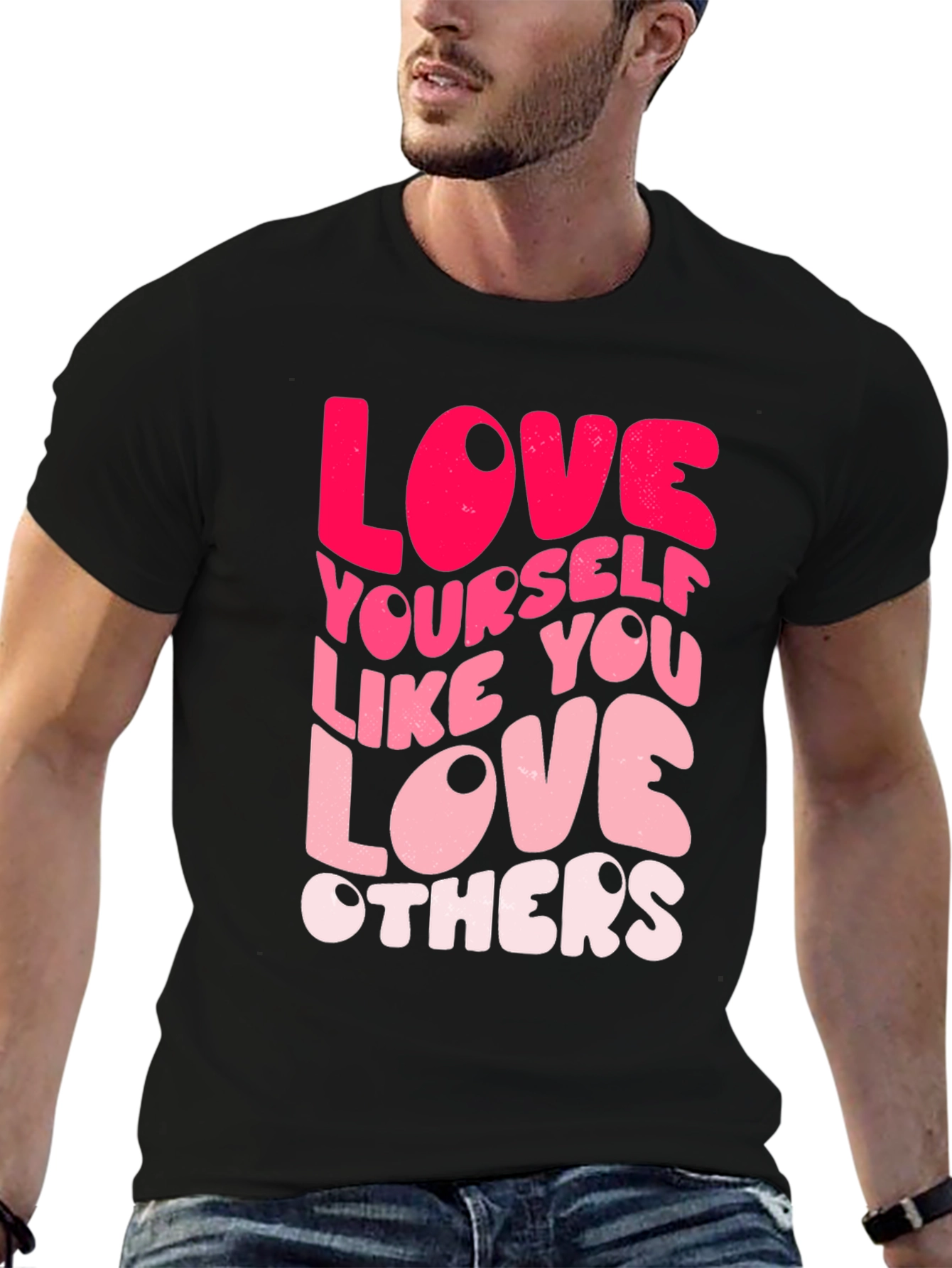 Love Yourself Graphic Tee - Black Casual T-Shirt