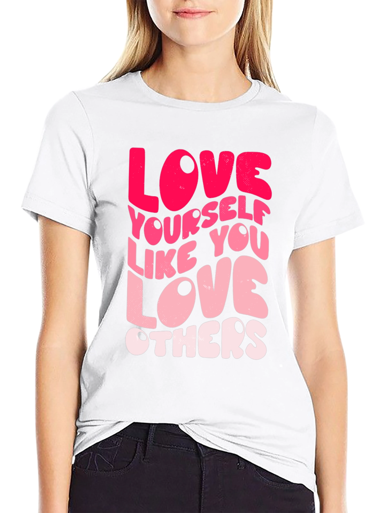 Love Yourself Graphic Tee - Black Casual T-Shirt