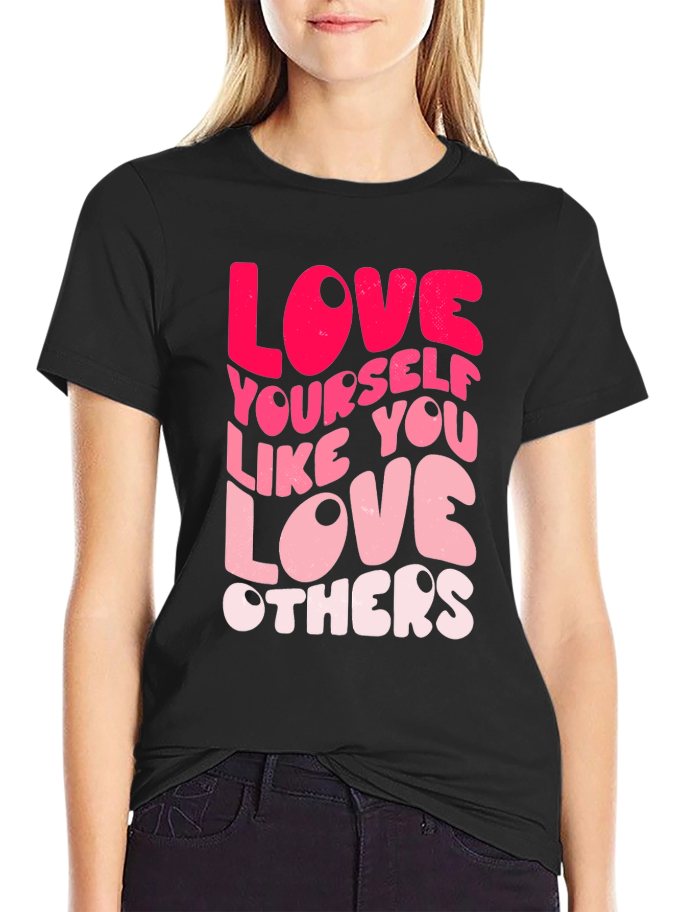 Love Yourself Graphic Tee - Black Casual T-Shirt