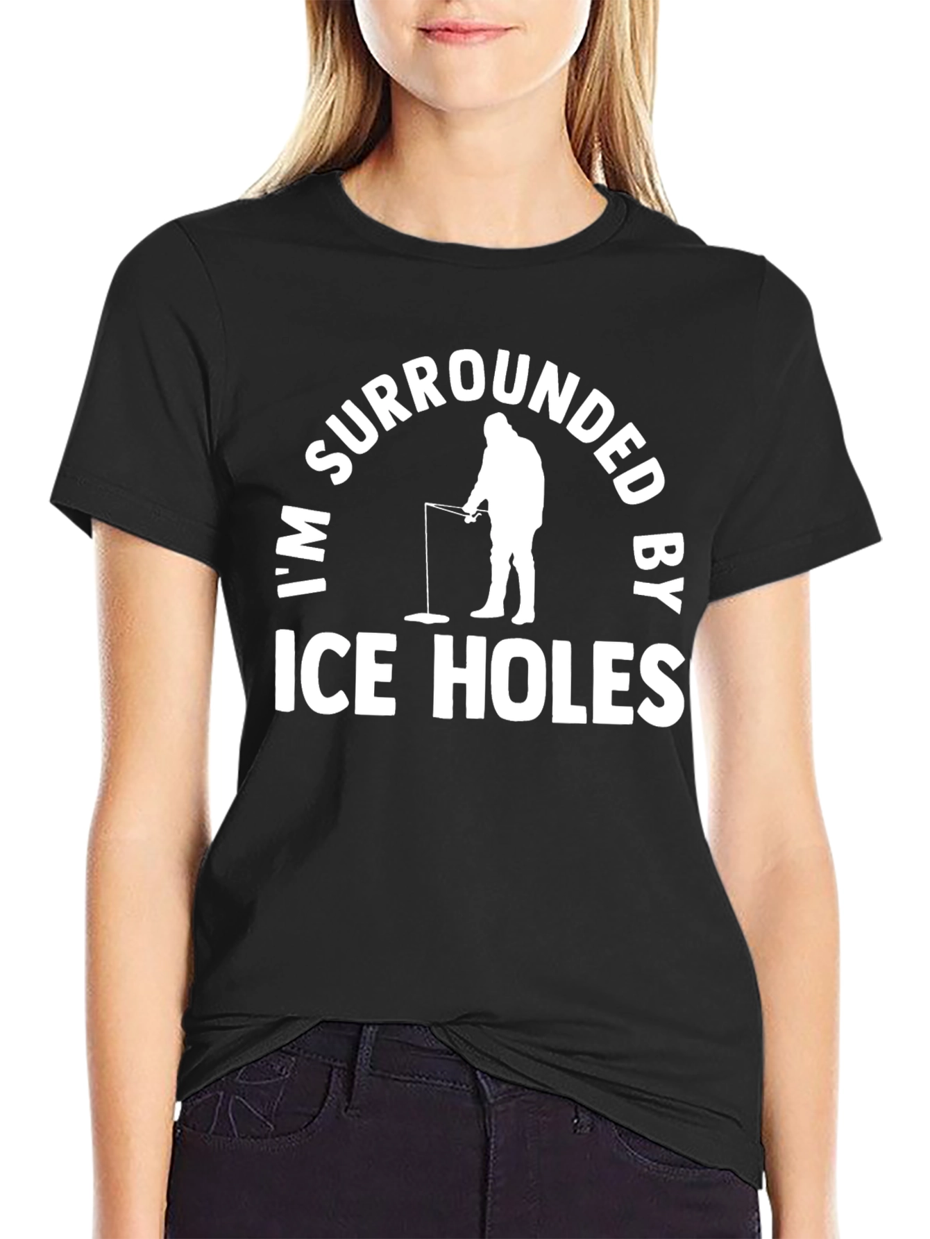 Im Surrounded By Ice Holes Black T-Shirt